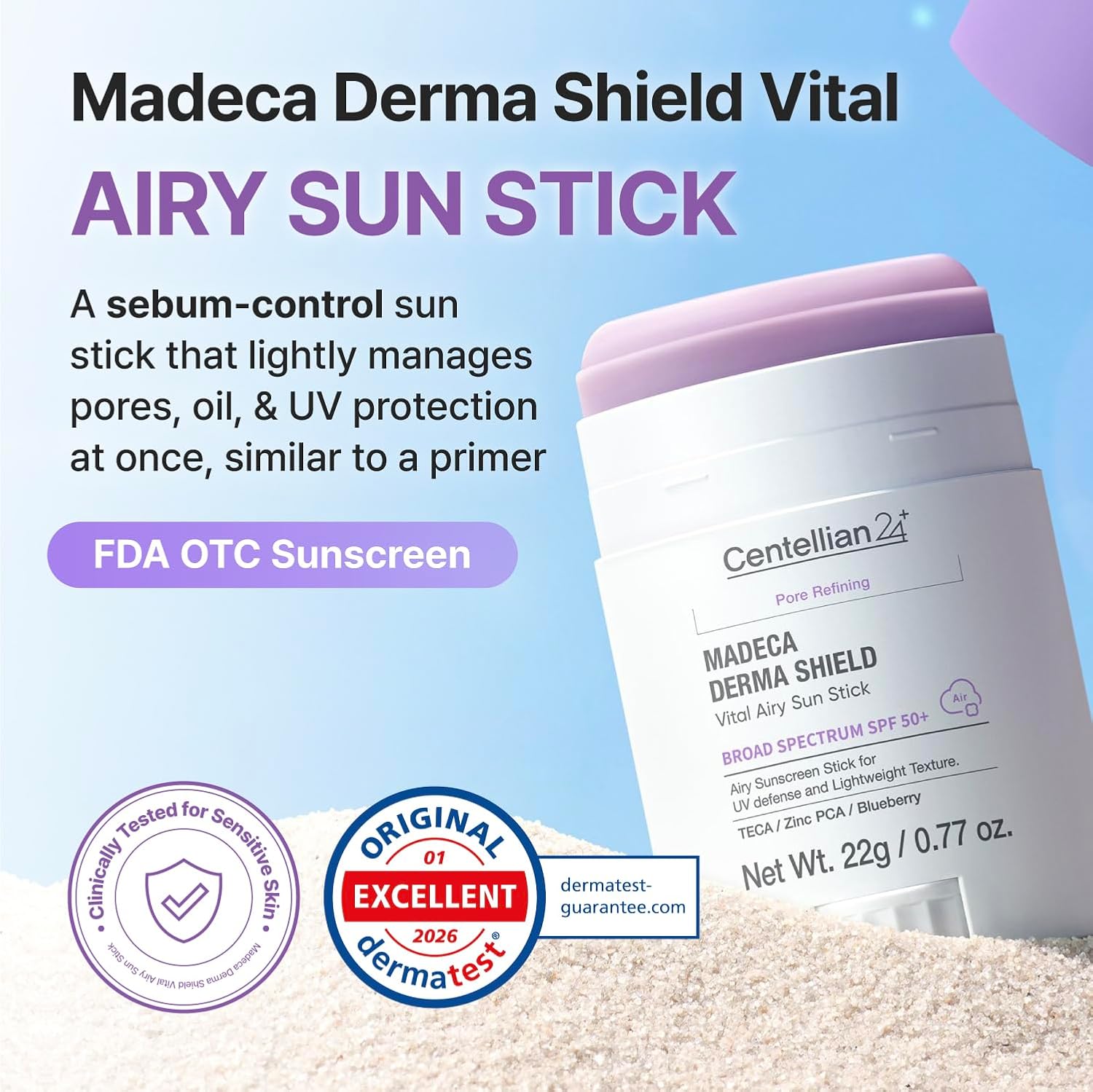 PROTECTOR SOLAR EN BARRA CENTELLIAN 24 MADECA DERMA SHIELD VITAL AIRY SUN STICK SPF50+ - 2