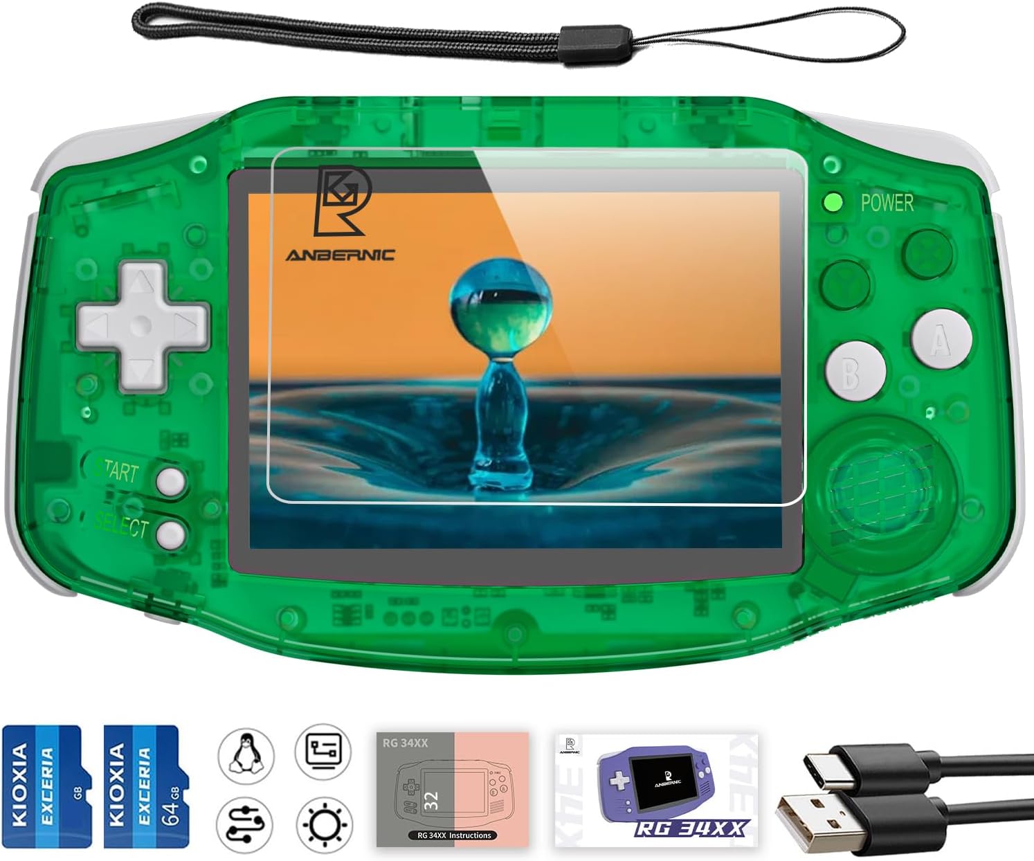 CONSOLA PORTÁTIL RETRO AIVUIDBS RG34XX 32GB + 64GB, PANTALLA IPS 3.4 PULGADAS - 1