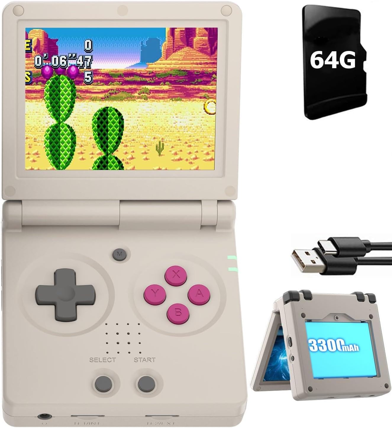CONSOLA PORTÁTIL RETRO AIVUIDBS RG35XXSP FLIP 64GB PANTALLA IPS 3.5 PULGADAS - 1