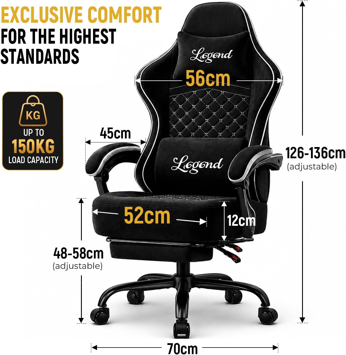 SILLA DE OFICINA NZFYTRT GAMING PARA ADULTOS CON REPOSAPIÉS Y RESPALDO AJUSTABLE - 2