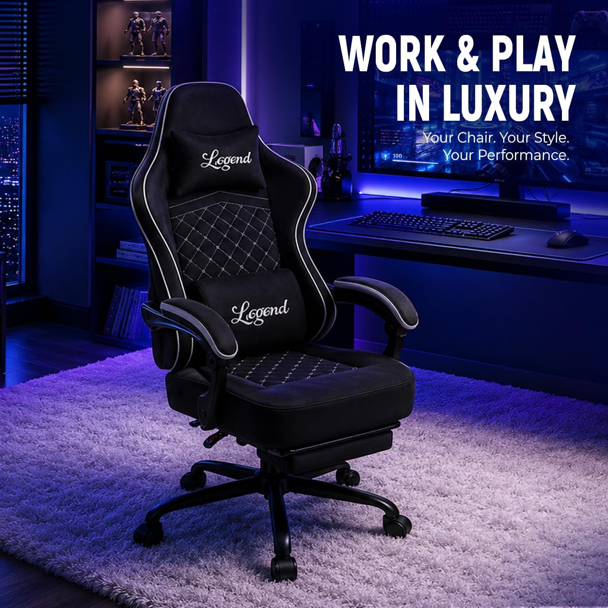 SILLA DE OFICINA NZFYTRT GAMING PARA ADULTOS CON REPOSAPIÉS Y RESPALDO AJUSTABLE - 3