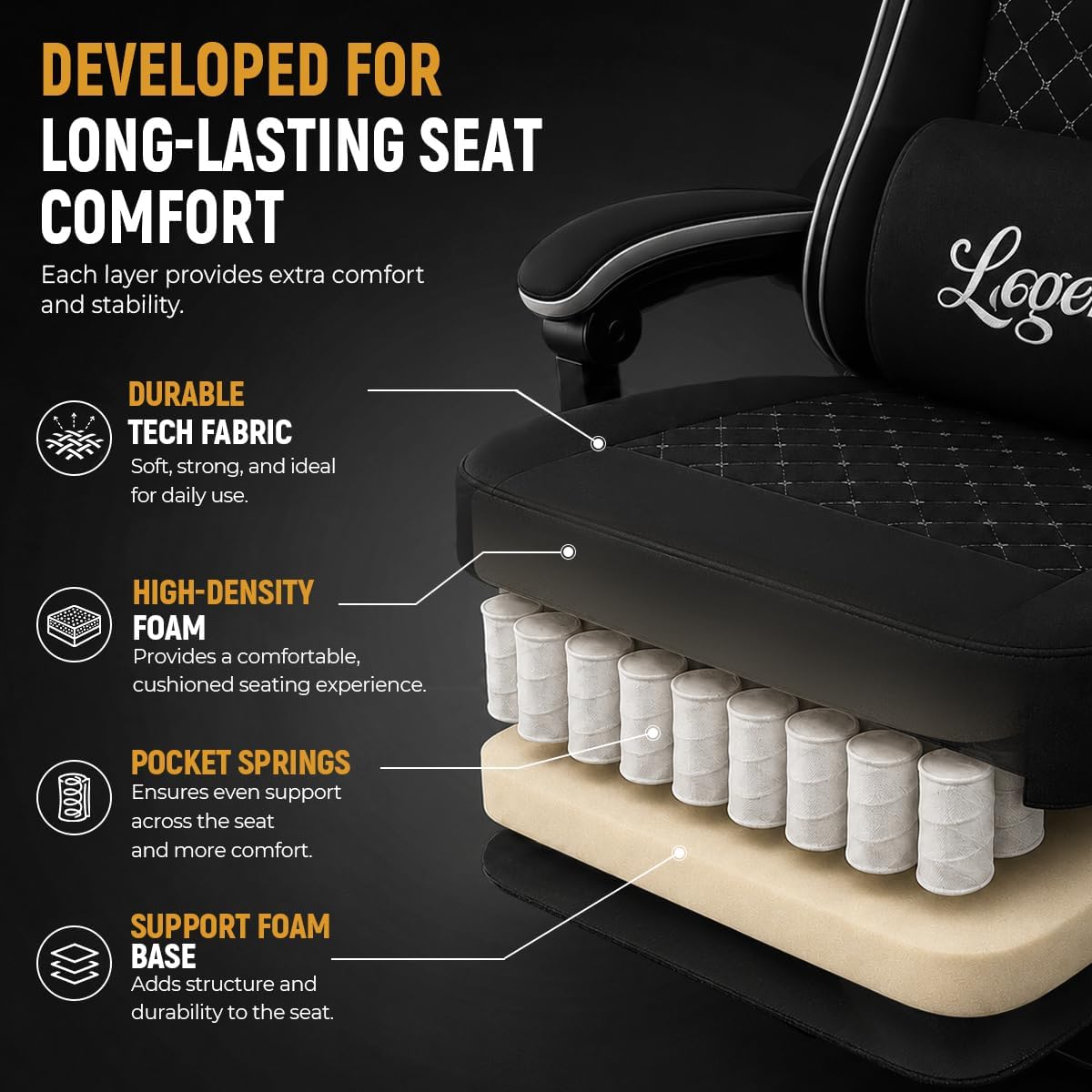SILLA DE OFICINA NZFYTRT GAMING PARA ADULTOS CON REPOSAPIÉS Y RESPALDO AJUSTABLE - 5