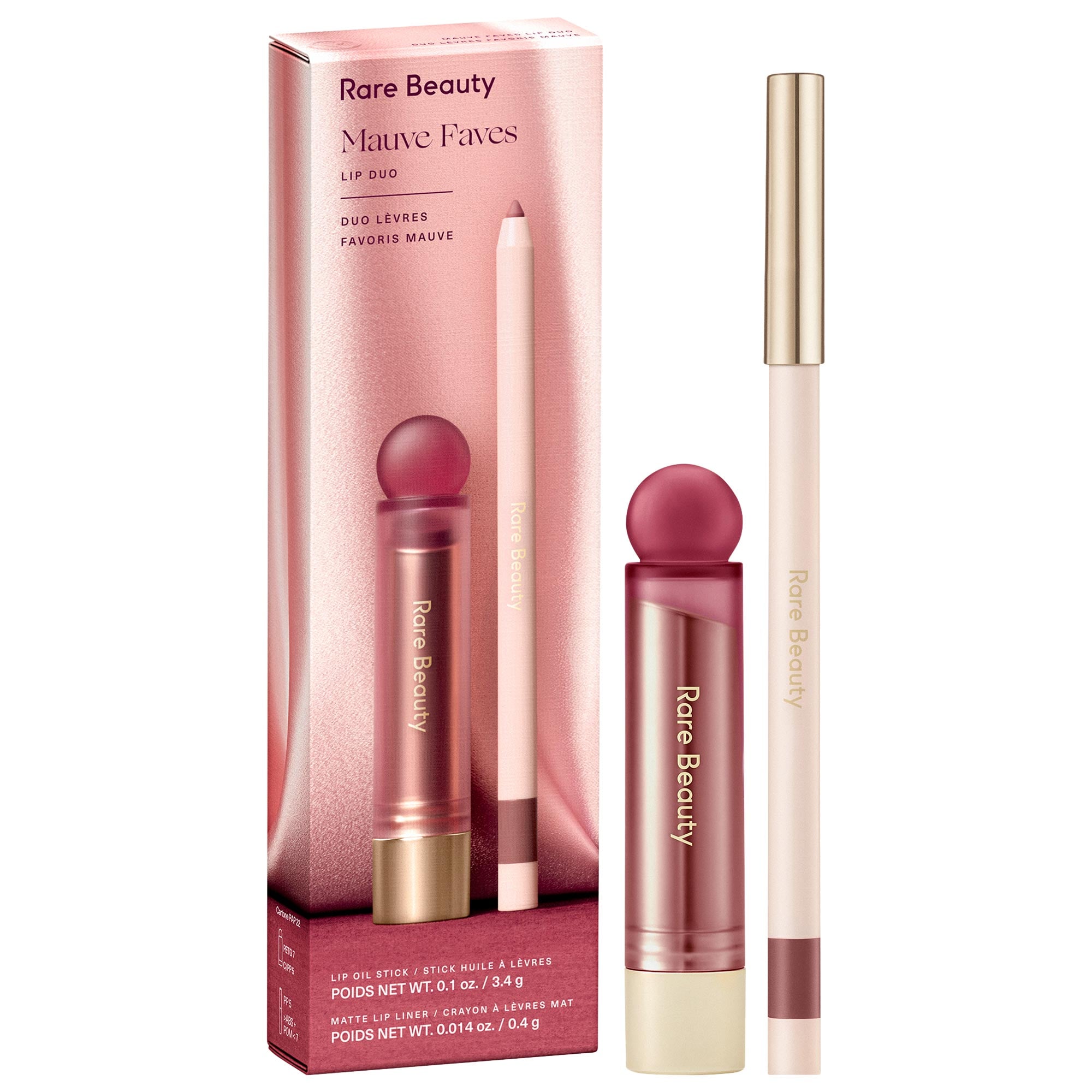 SET DE MAQUILLAJE RARE BEAUTY MAUVE FAVES LIP DUO - 1