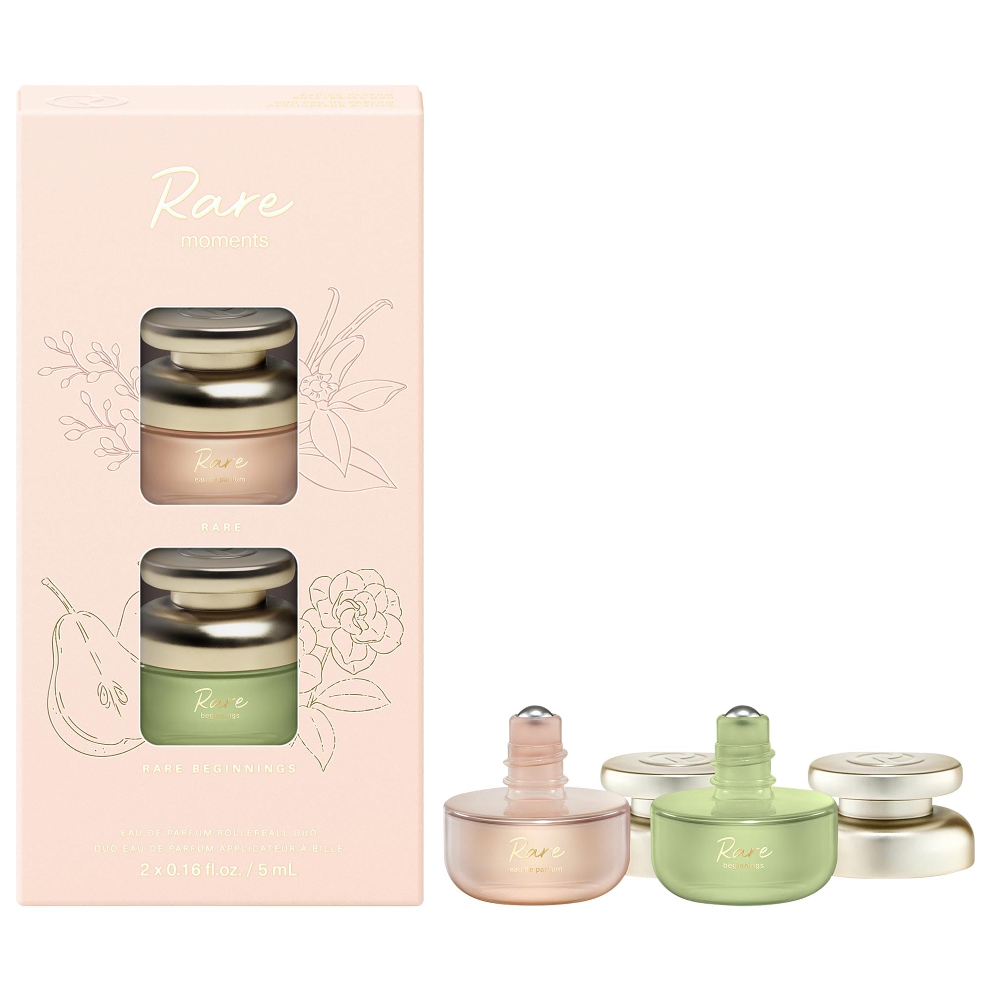 SET DE FRAGANCIAS RARE MOMENTS EAU DE PARFUM ROLLERBALL MINI DUO RARE BEAUTY 2X5ML - 1