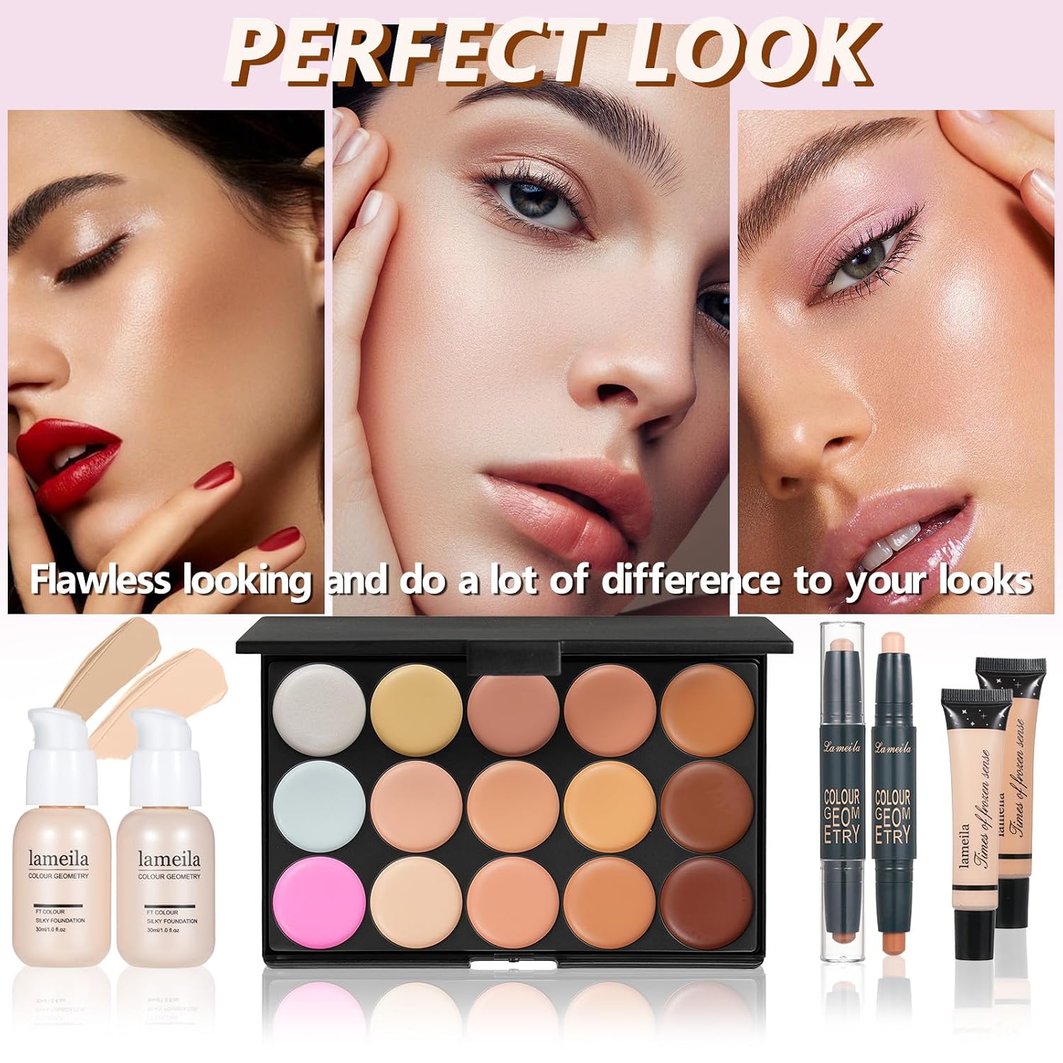 SET DE MAQUILLAJE KAVCENT KIT COMPLETO PARA MUJERES Y ADOLESCENTES - 4