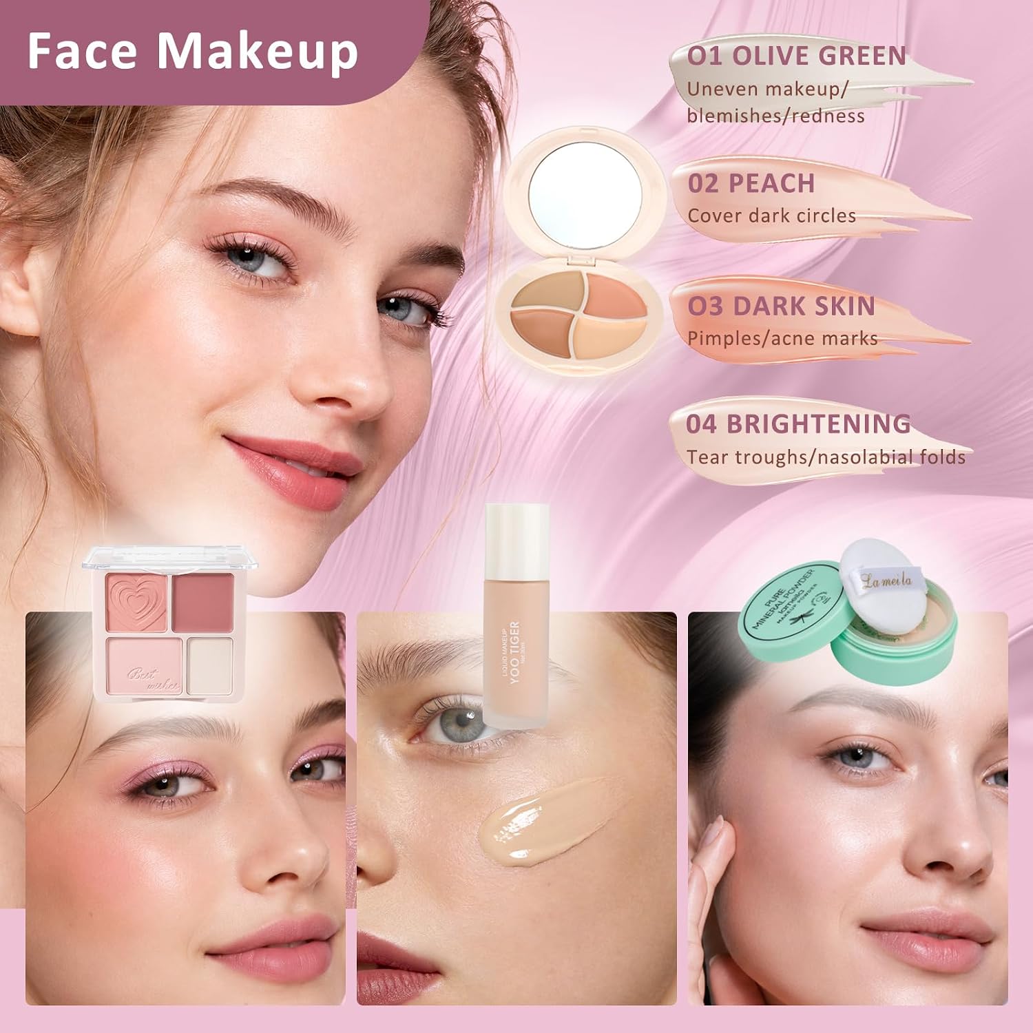SET DE MAQUILLAJE COMPLETO MONRUEVT ALL IN ONE PARA MUJER 13 PIEZAS - 5