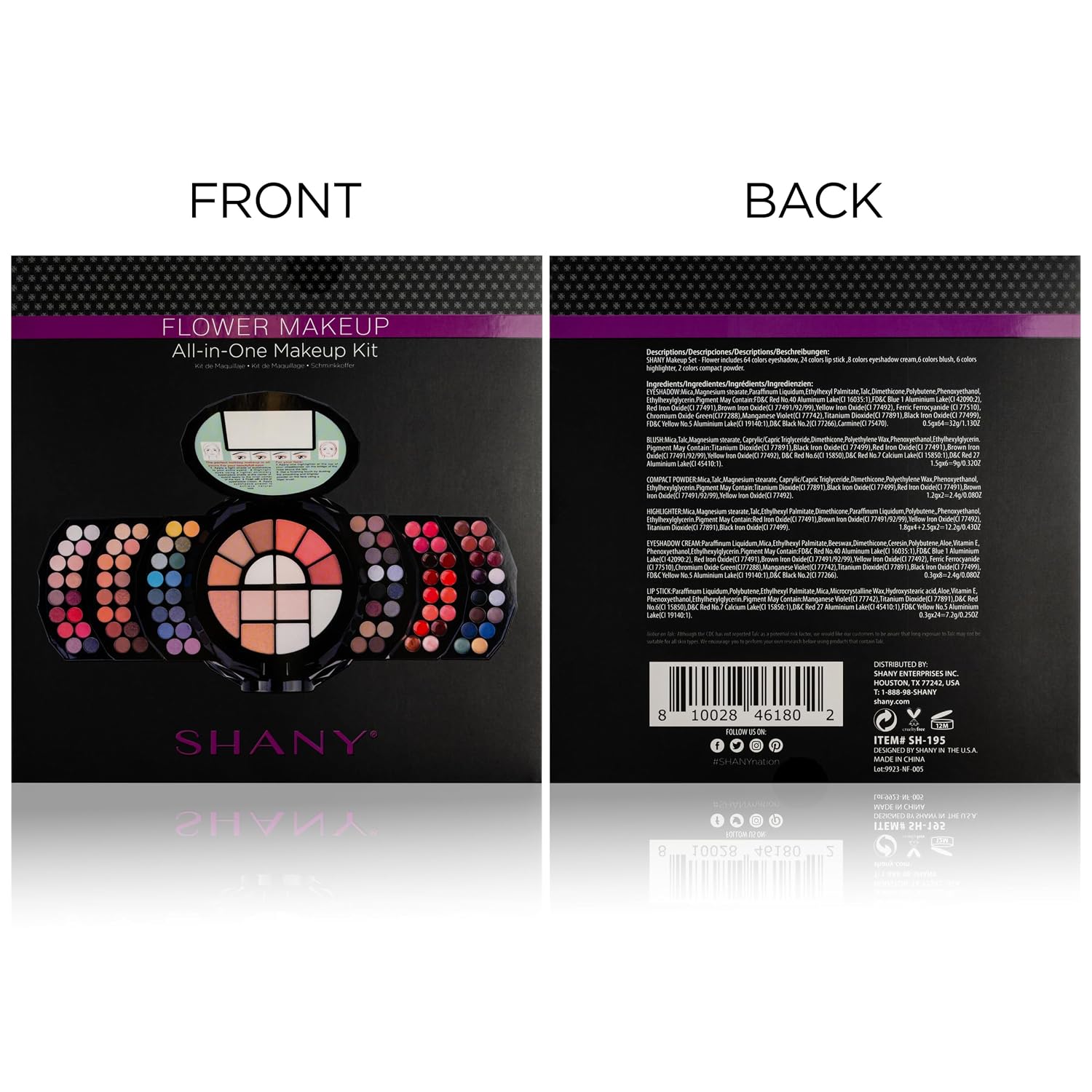 SET DE MAQUILLAJE SHANY ALL IN ONE FLOWERS CON 110 COLORES - 3