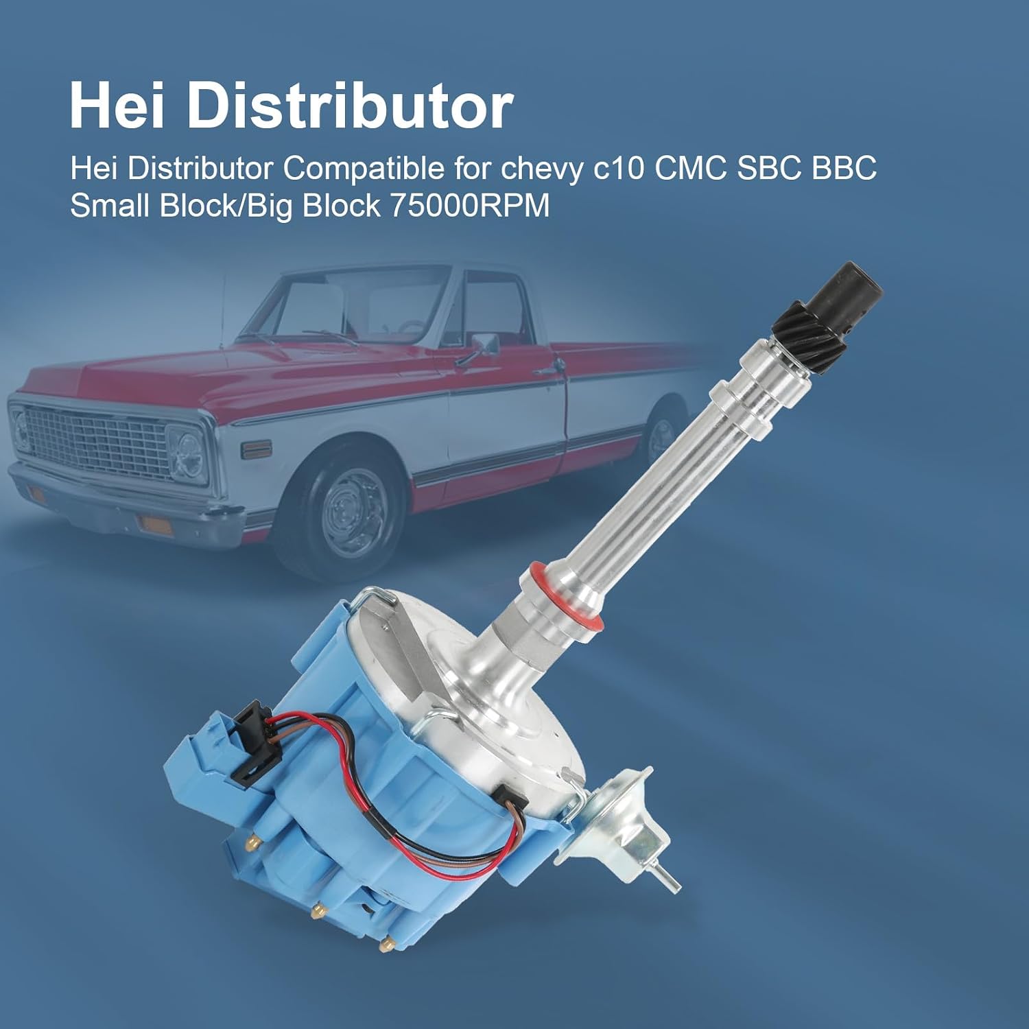 DISTRIBUIDOR DE ENCENDIDO HEI CARMOCAR CON TAPA AZUL PARA CHEVY GM SMALL Y BIG BLOCKS - 3