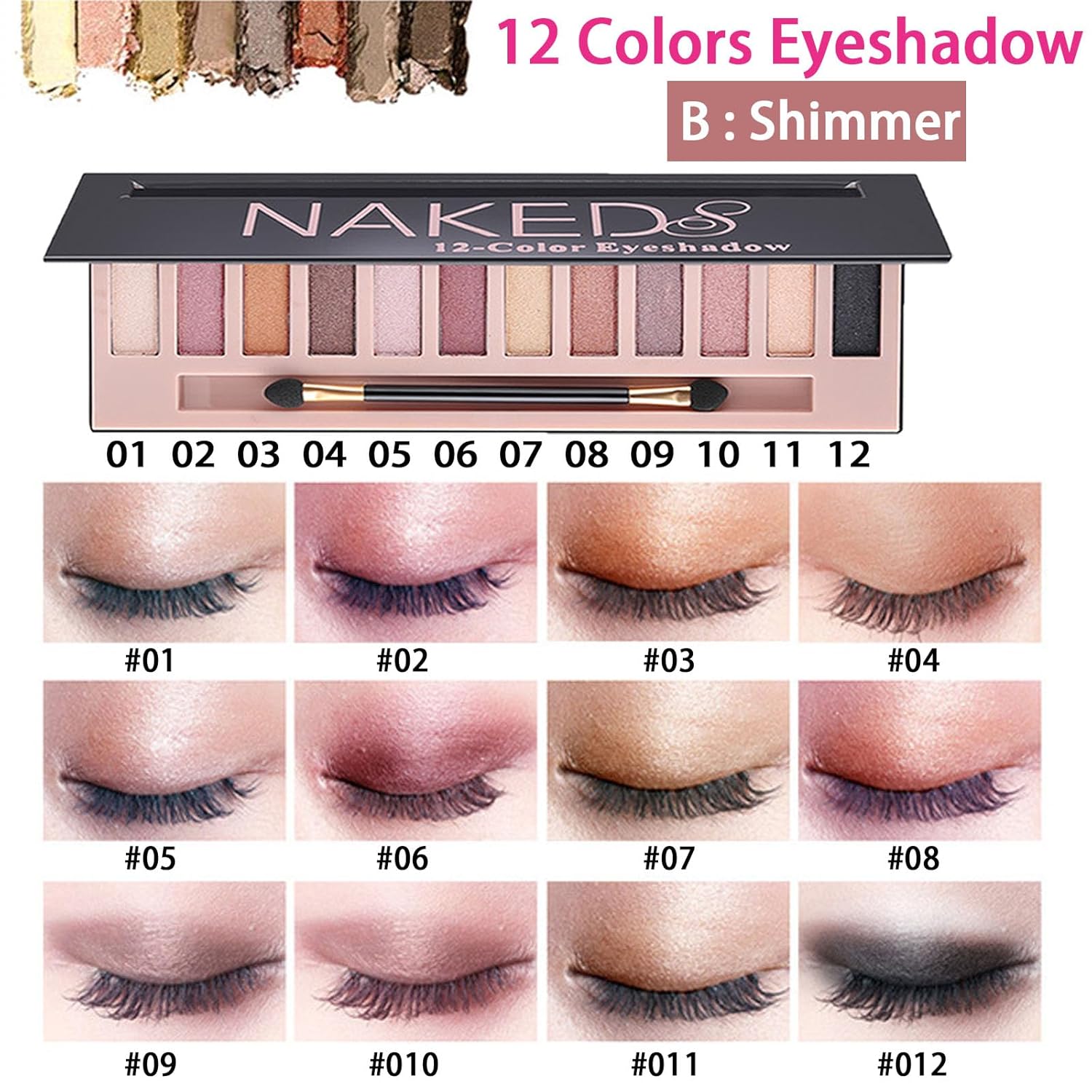 SET DE MAQUILLAJE COMPLETO GEYOMI 12 SOMBRAS, BASE, PRIMER, LABIALES, DELINEADOR, MÁSCARA, CONTORNO, CEJAS, BROCHA Y ESPONJAS - 2