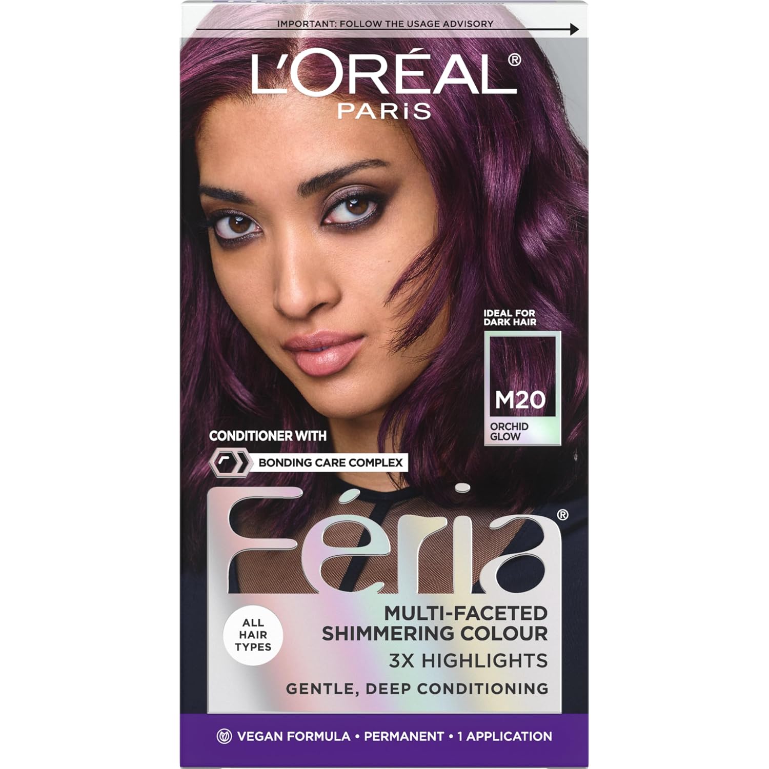 TINTE PARA CABELLO L'ORÉAL PARIS FERIA MIDNIGHT BOLD RESPLANDOR DE ORQUÍDEA M20 - 1