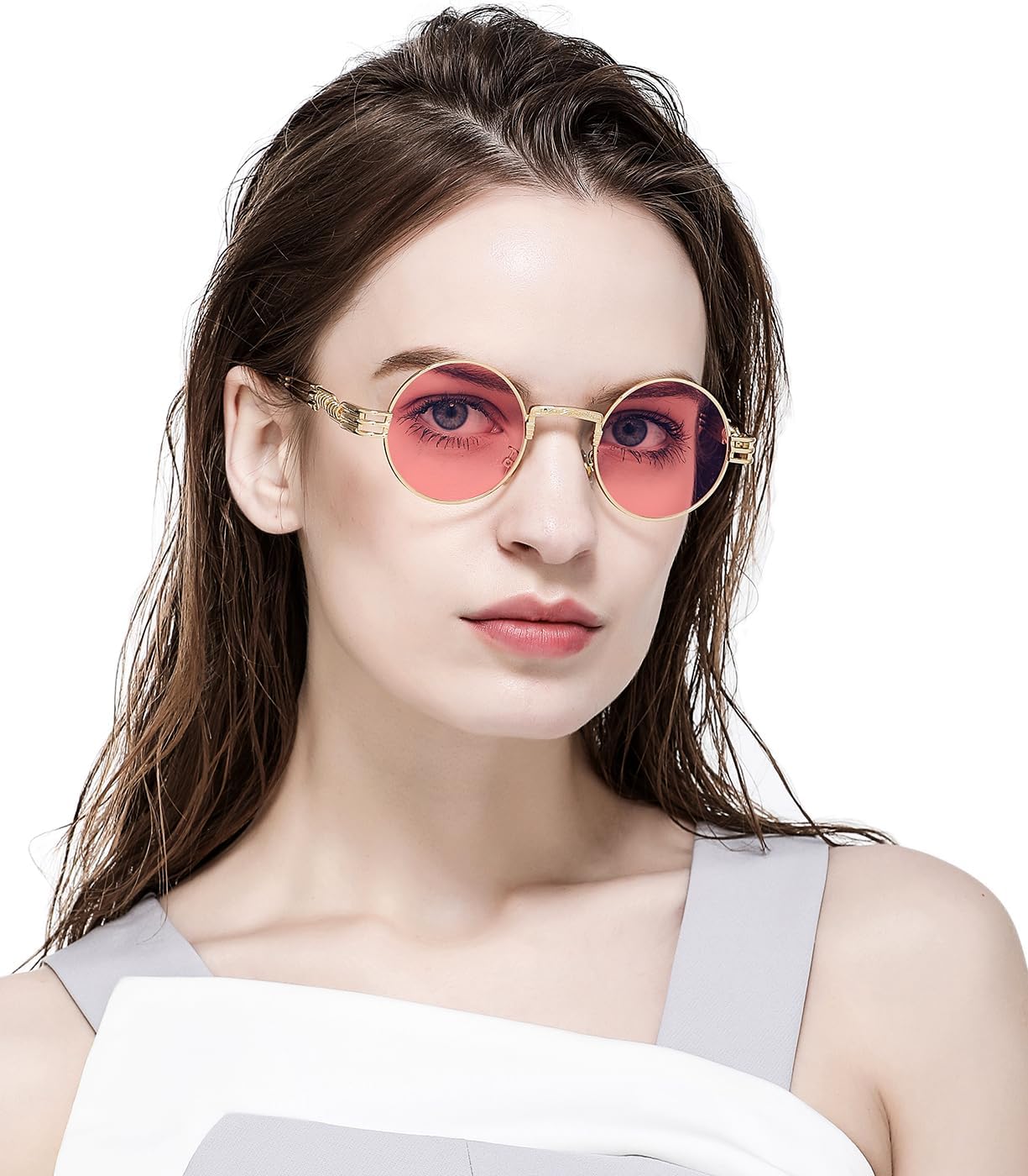 LENTES DE SOL AIEYEZO STEAMPUNK REDONDOS UNISEX MARCO METÁLICO - 2