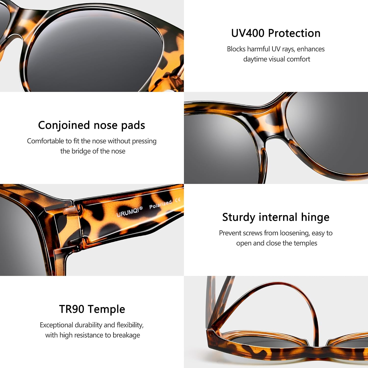 LENTES DE SOL URUMQI NIGHT VISION PARA MUJER PARA USAR SOBRE ANTEOJOS - 3