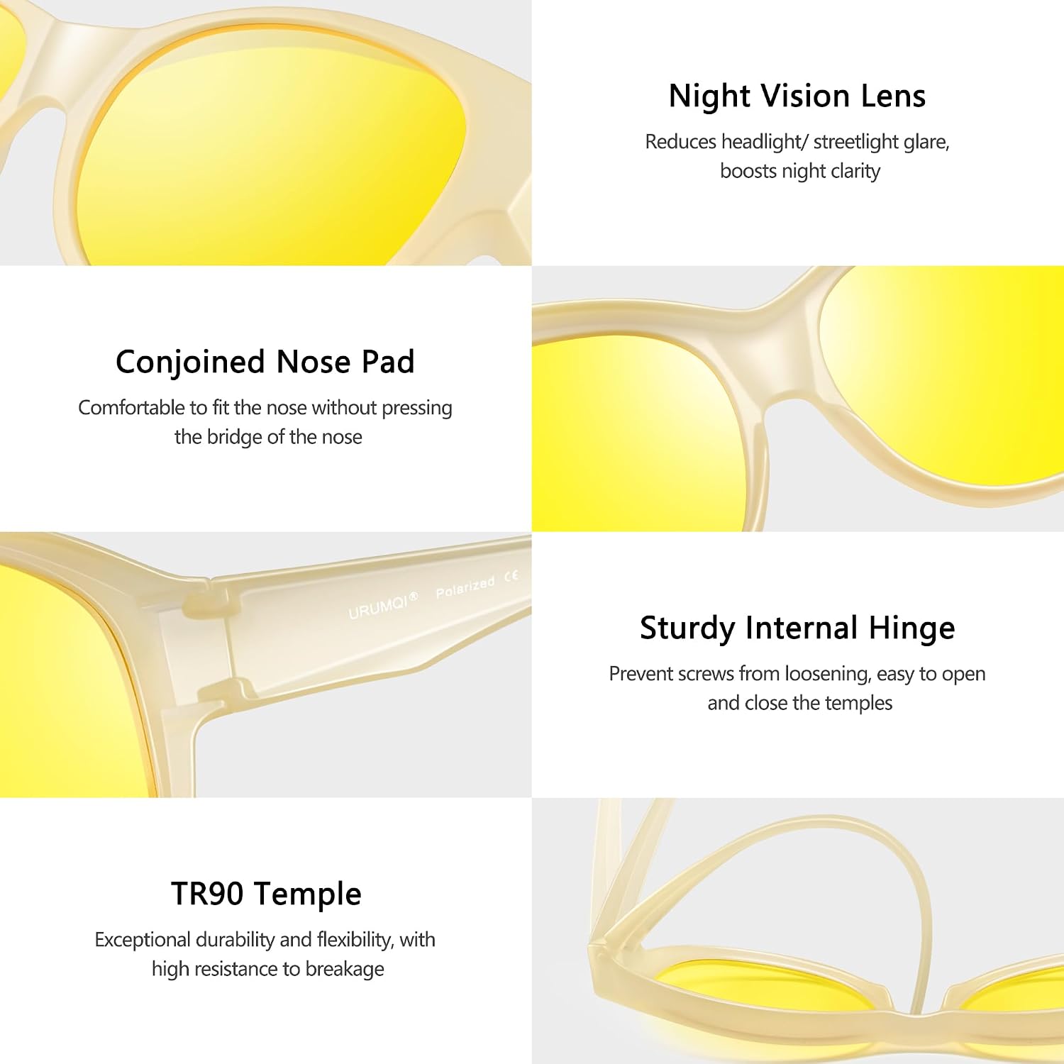 LENTES DE SOL NIGHT VISION URUMQI PARA MUJER PARA USAR SOBRE ANTEOJOS - 4