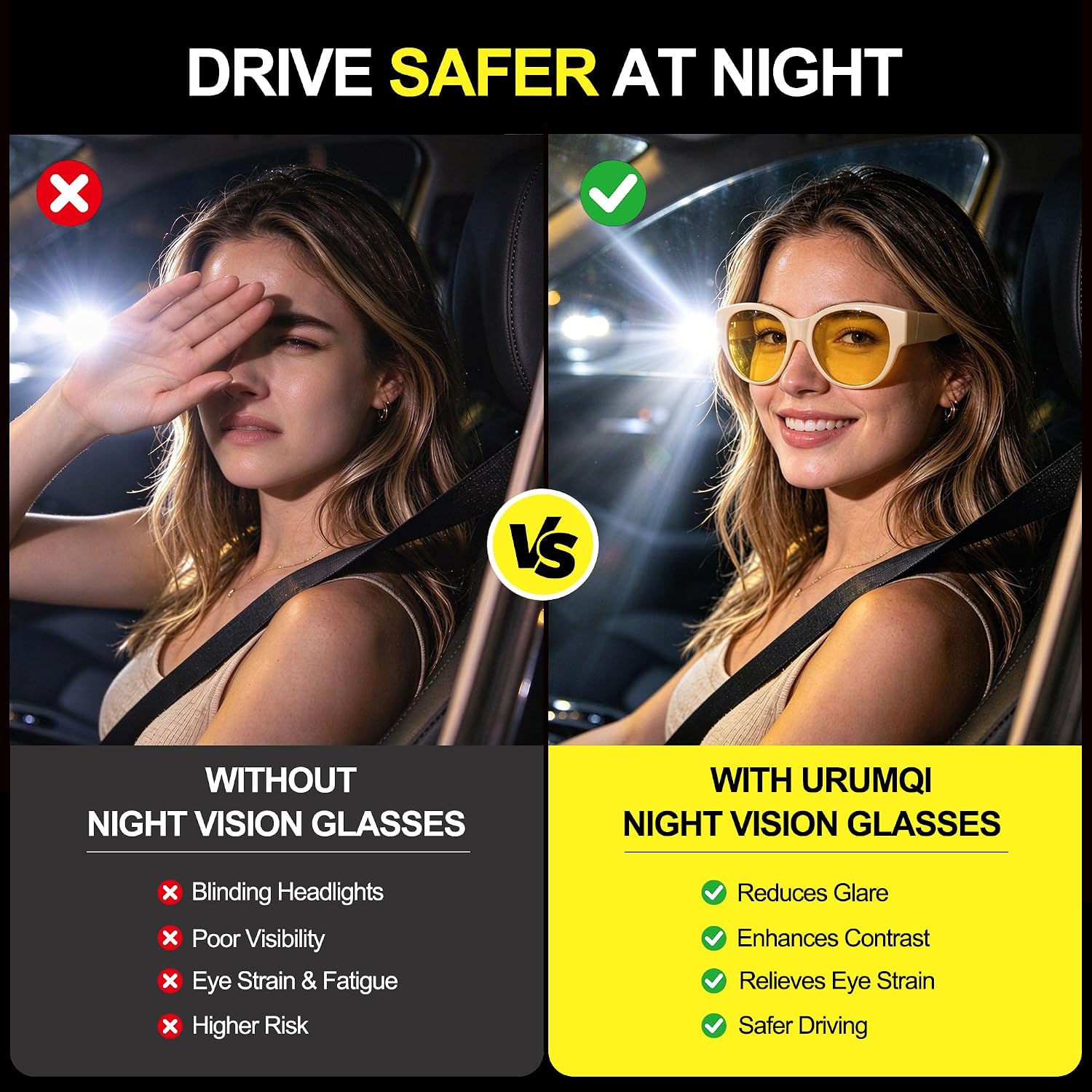 LENTES DE SOL NIGHT VISION URUMQI PARA MUJER PARA USAR SOBRE ANTEOJOS - 5