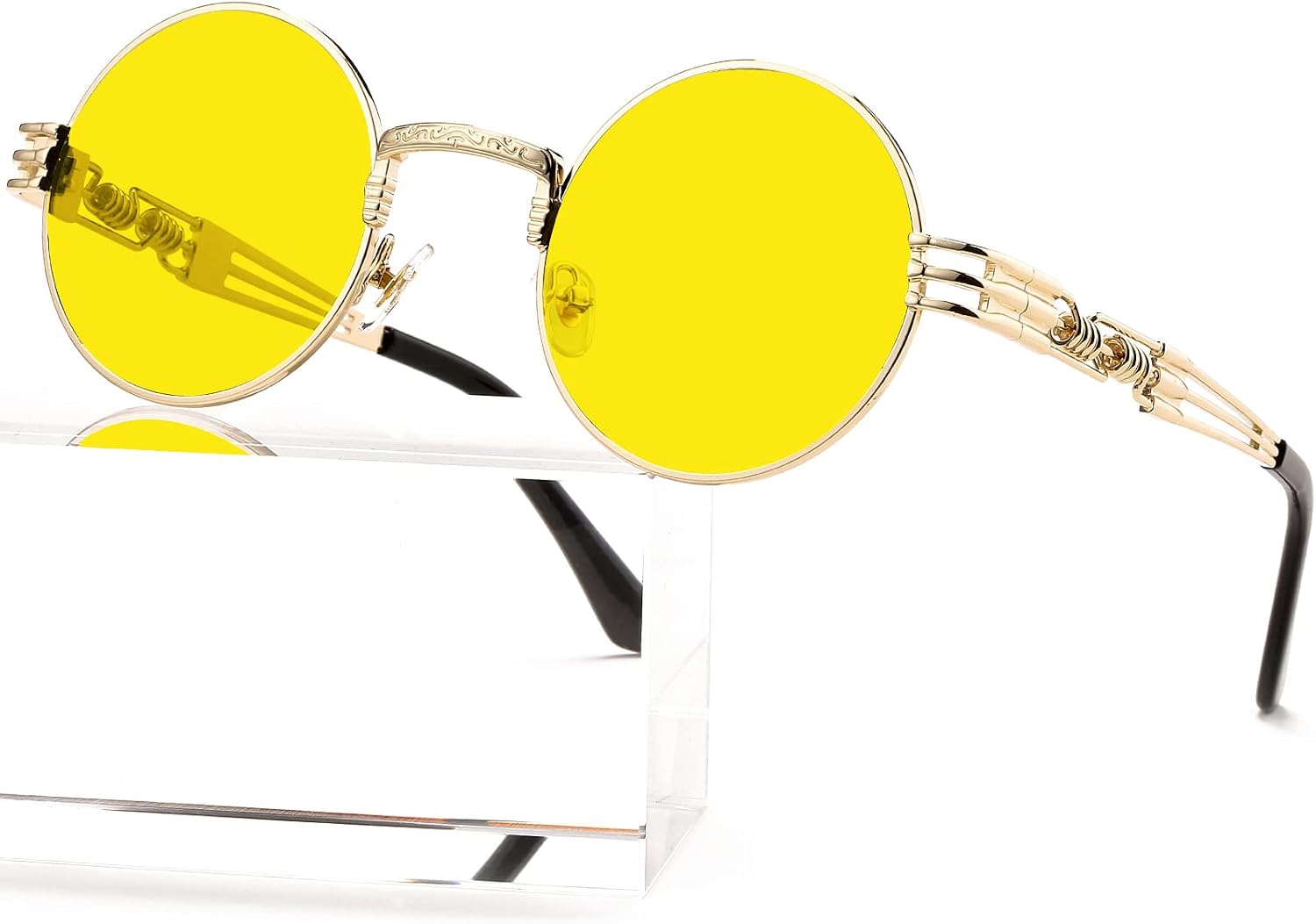 LENTES DE SOL AIEYEZO STEAMPUNK REDONDOS UNISEX MARCO METÁLICO - 1