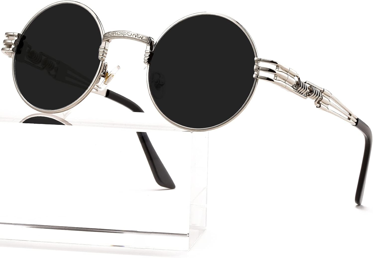 LENTES DE SOL AIEYEZO STEAMPUNK REDONDOS UNISEX MARCO METÁLICO - 1
