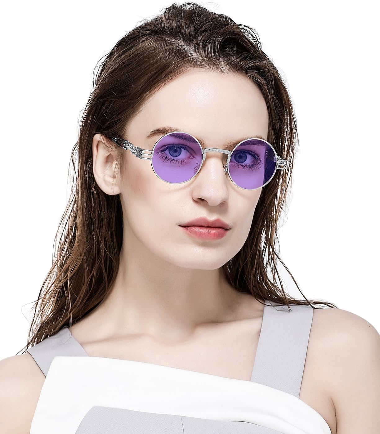 LENTES DE SOL AIEYEZO STEAMPUNK REDONDOS UNISEX MARCO METÁLICO - 2