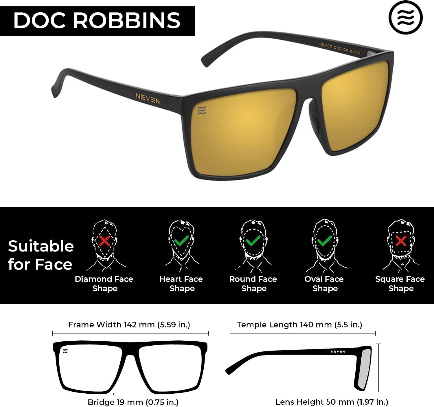 LENTES DE SOL NEVEN PARA HOMBRE TR90 POLARIZADOS RECTANGULARES L/XL - 3