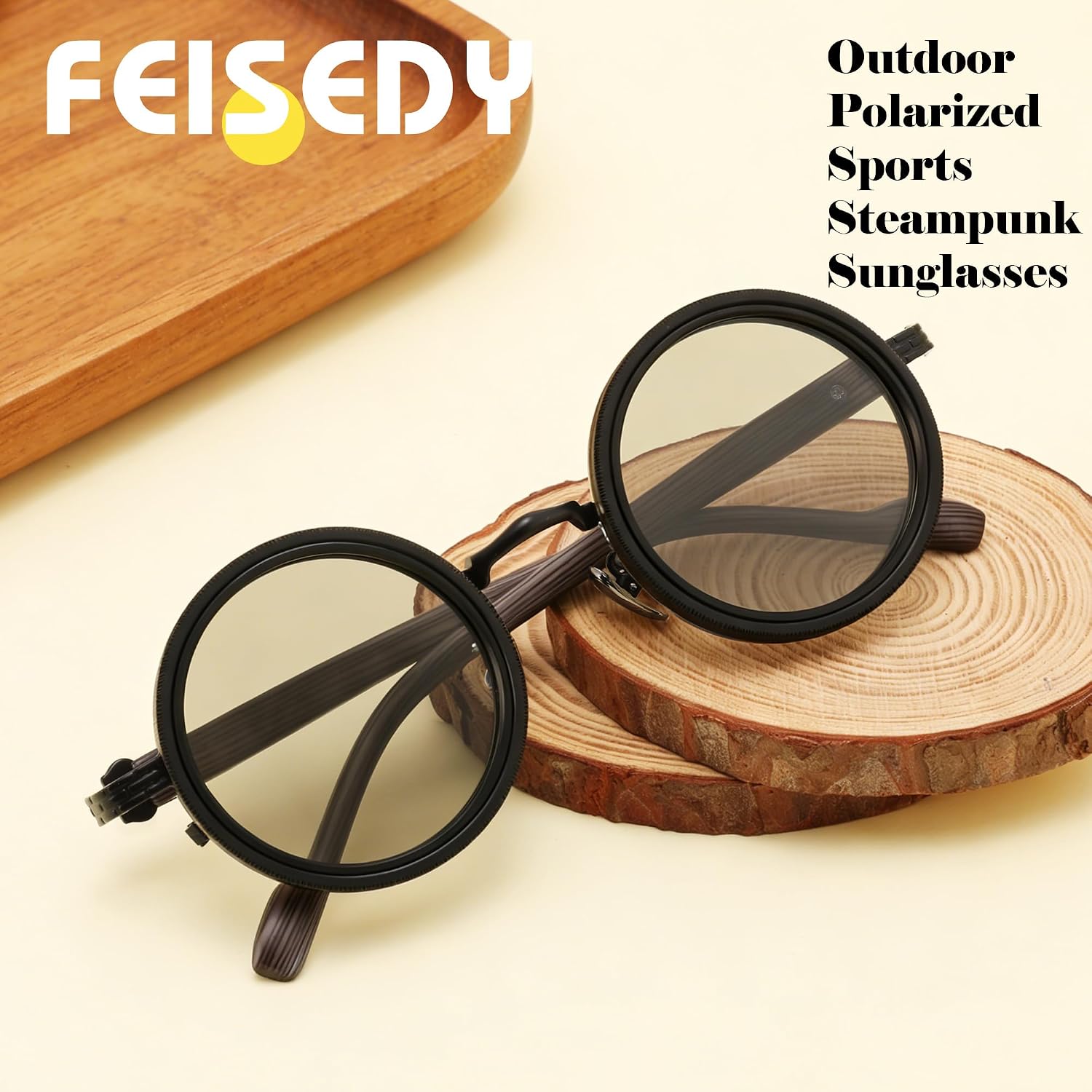 LENTES DE SOL FEISEDY REDONDOS POLARIZADOS CON LENTES TAC UV400 AJUSTABLES B0380 - 4