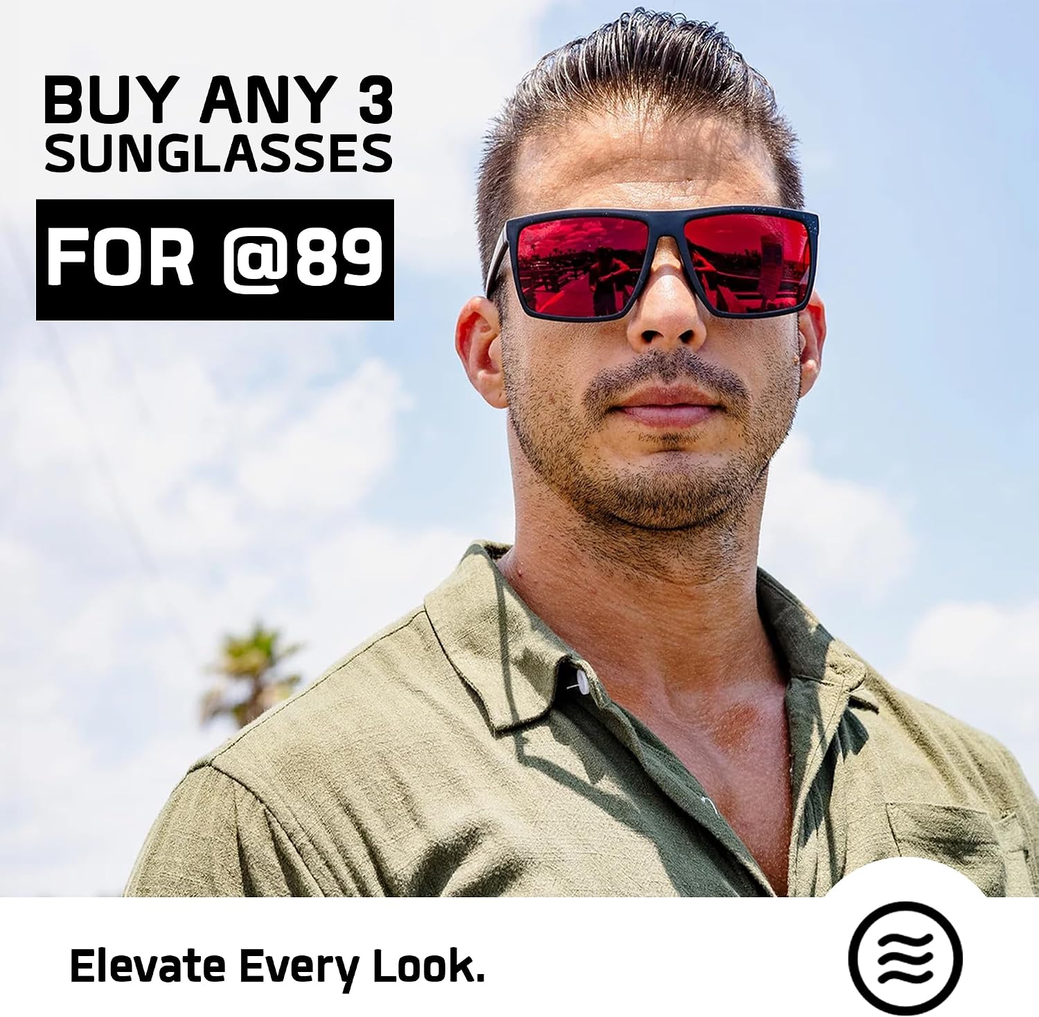 LENTES DE SOL RECTANGULARES POLARIZADOS PARA HOMBRE NEVEN TR90 L/XL - 2