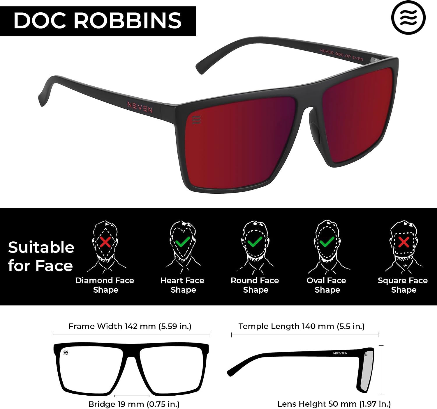LENTES DE SOL RECTANGULARES POLARIZADOS PARA HOMBRE NEVEN TR90 L/XL - 3