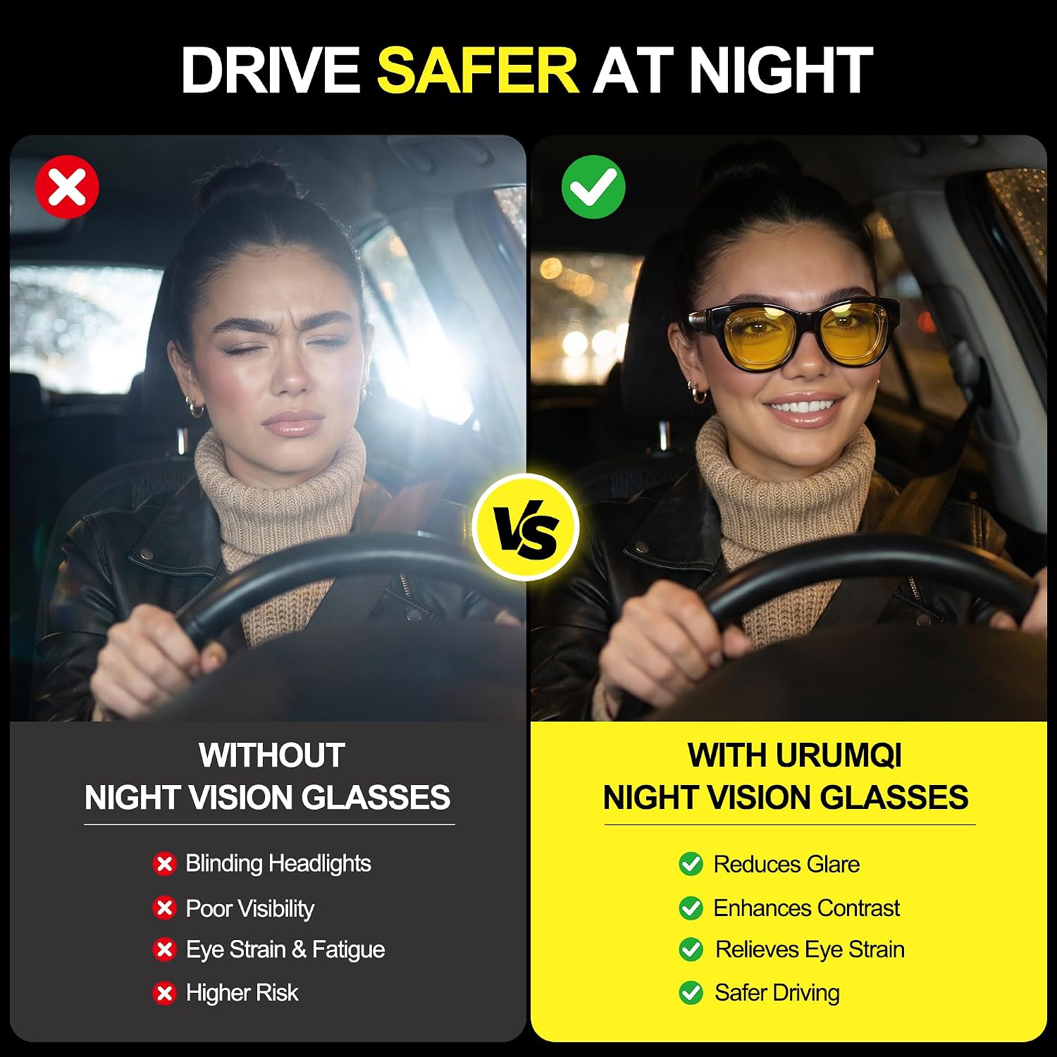 LENTES DE SOL NIGHT VISION URUMQI PARA MUJER PARA USAR SOBRE ANTEOJOS - 3