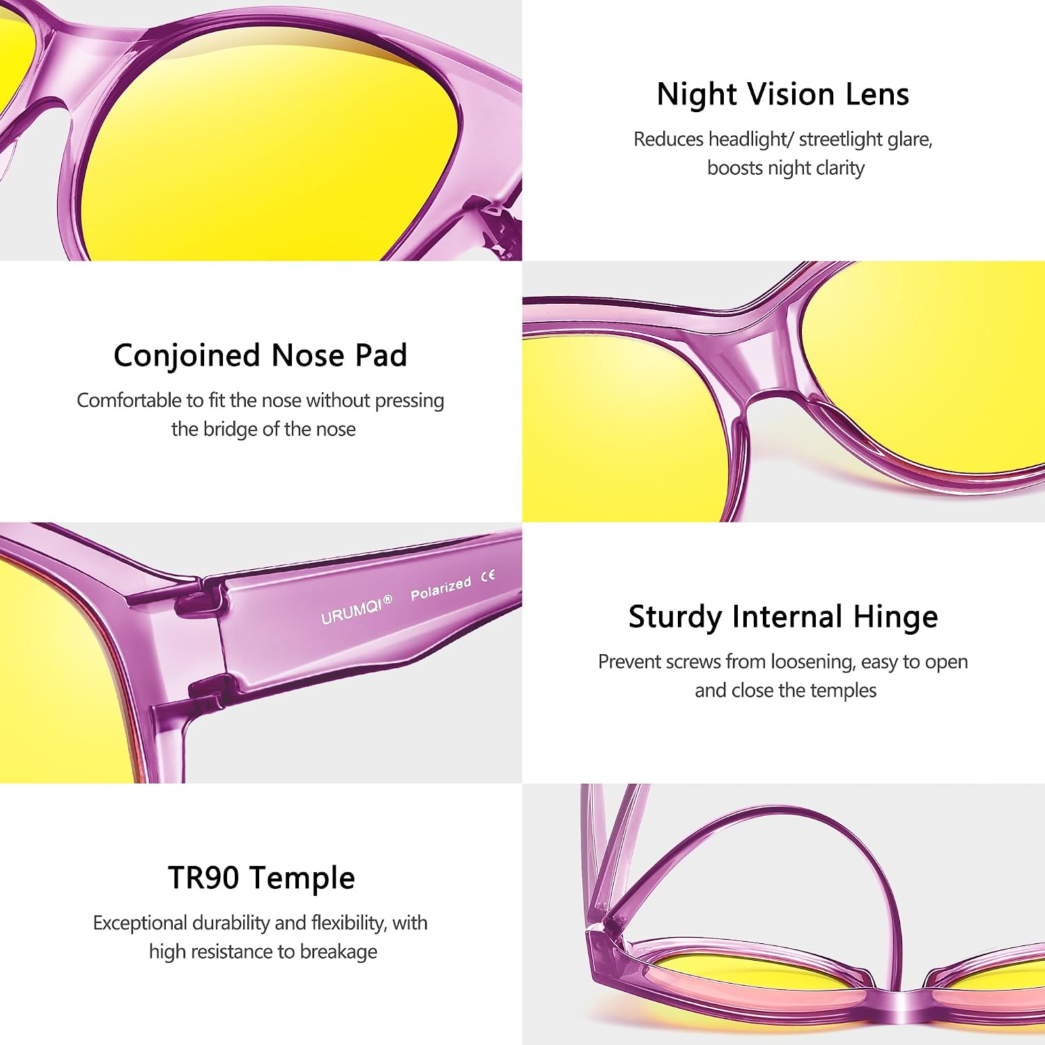 LENTES DE SOL NIGHT VISION PARA MUJER URUMQI PARA USAR SOBRE ANTEOJOS - 5