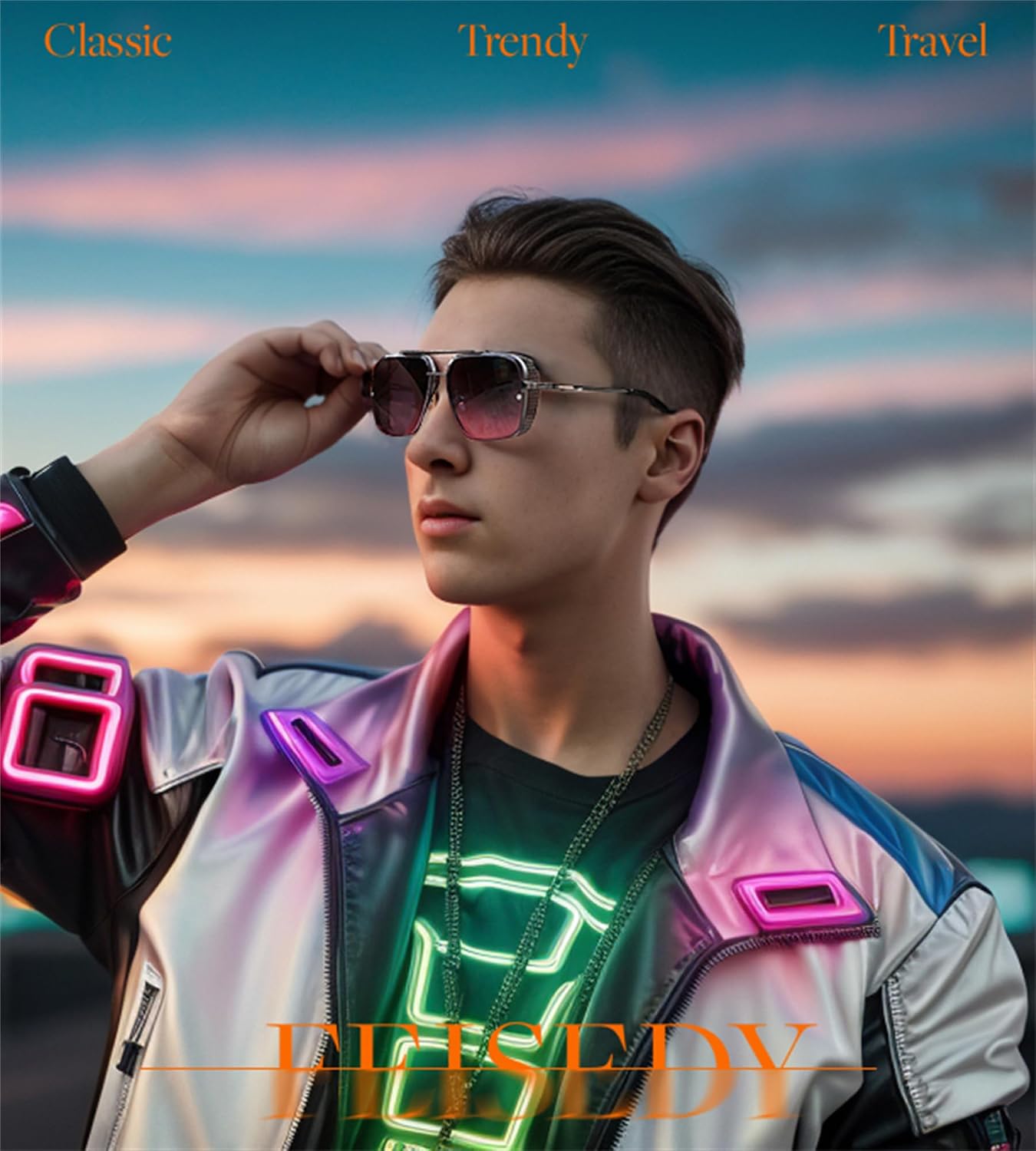 LENTES DE SOL FEISEDY VINTAGE PILOTO CUADRADOS METAL STEAMPUNK B2894 - 2
