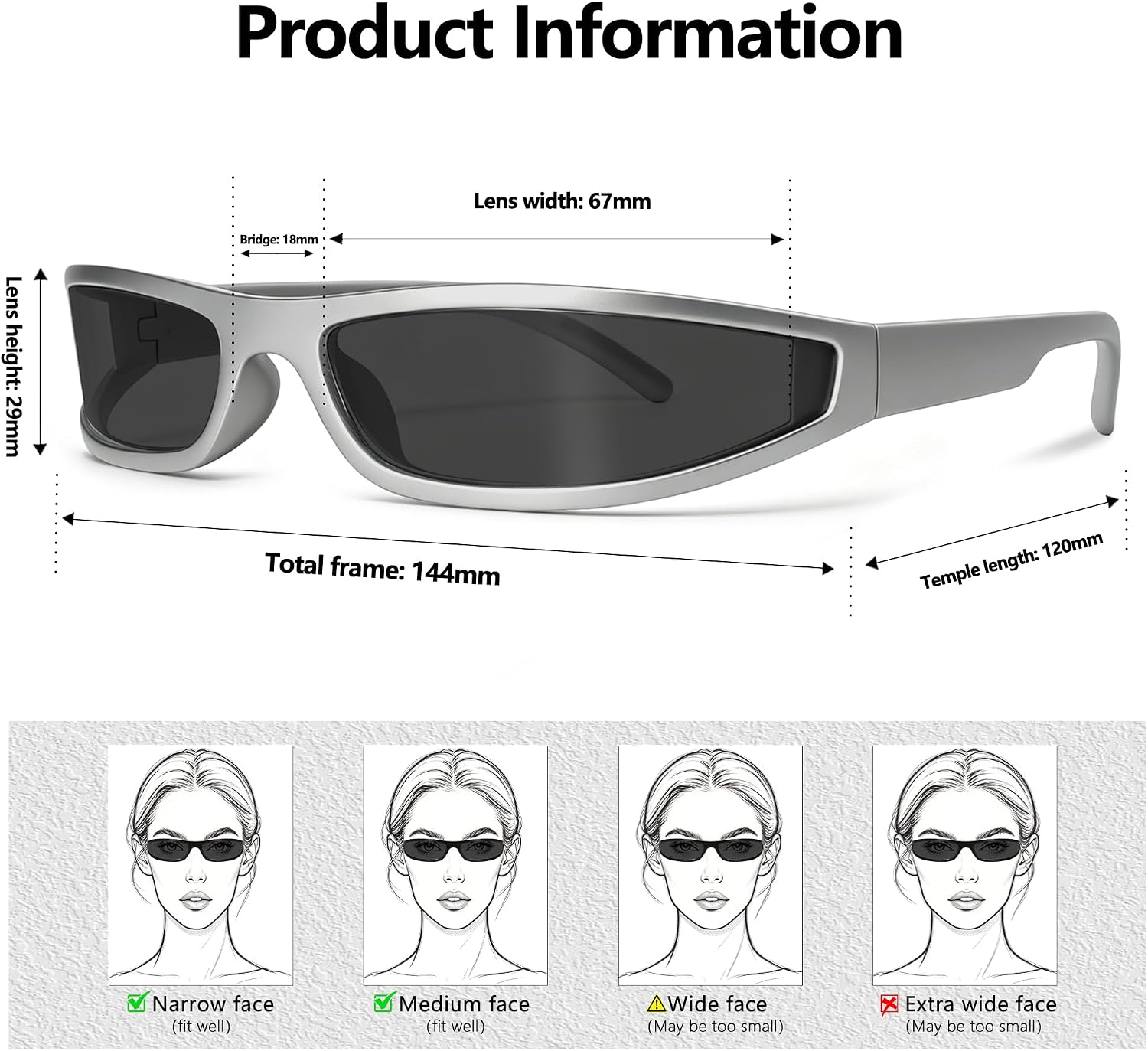 LENTES DE SOL RMEROM FUTURISTIC RAVE UNISEX DISEÑO ENVOLVENTE CURVO - 4