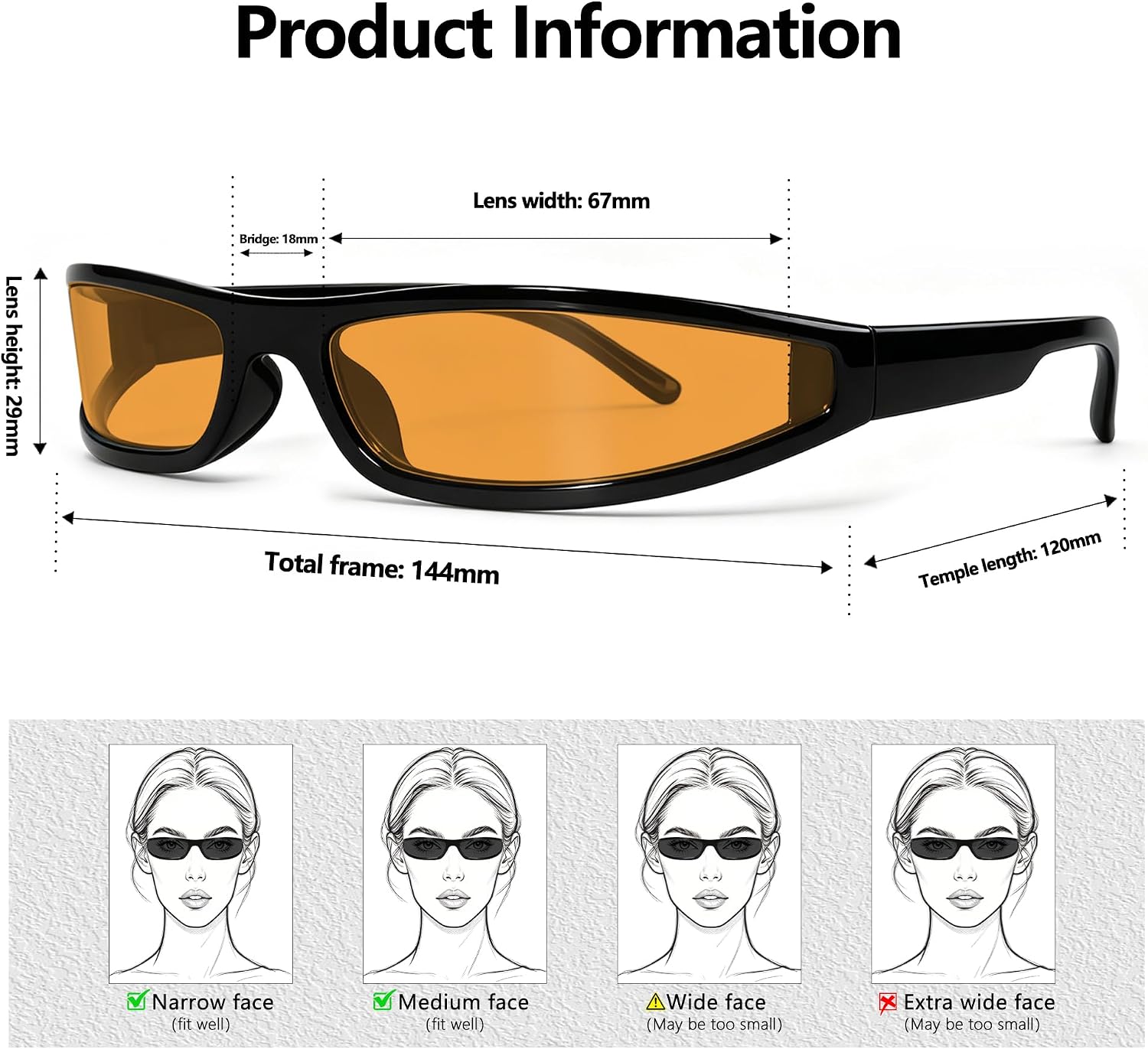 LENTES DE SOL RMEROM FUTURISTIC RAVE UNISEX DISEÑO ENVOLVENTE CURVO - 4
