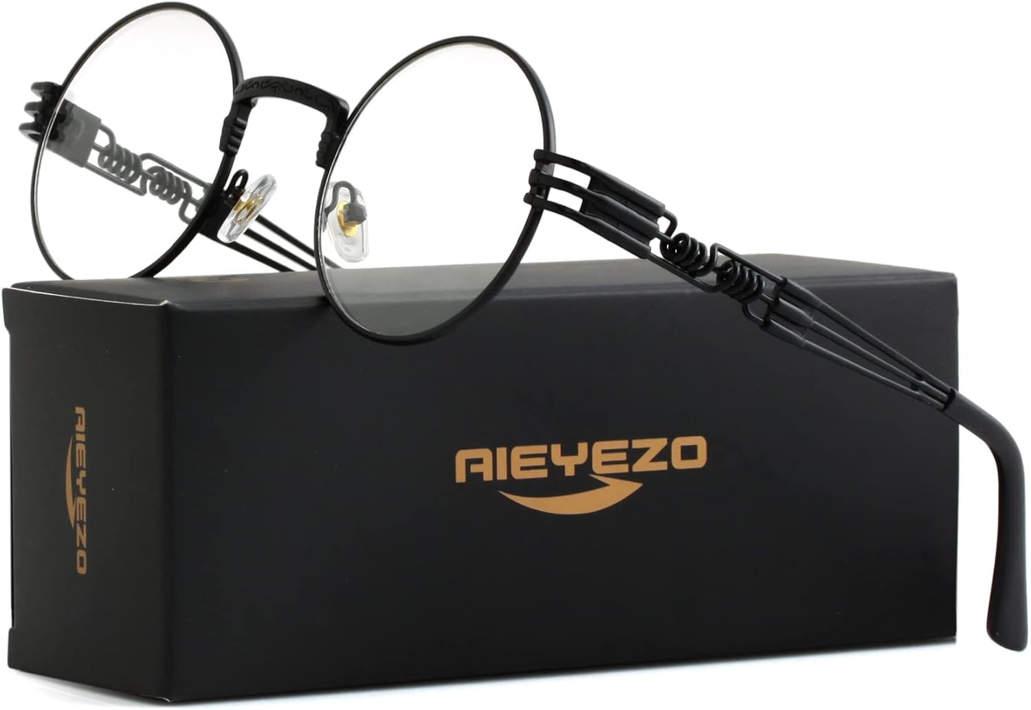 LENTES DE SOL AIEYEZO REDONDOS STEAMPUNK UNISEX MARCO METÁLICO - 3