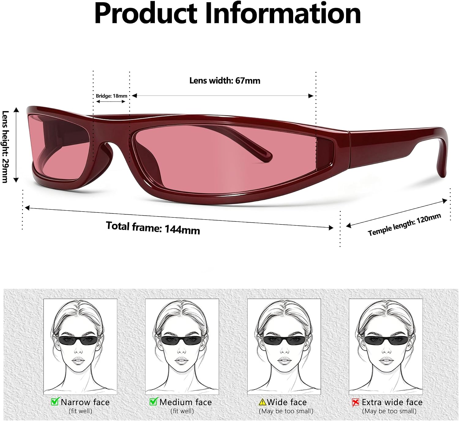 LENTES DE SOL RMEROM FUTURISTIC RAVE UNISEX DISEÑO CURVO - 4