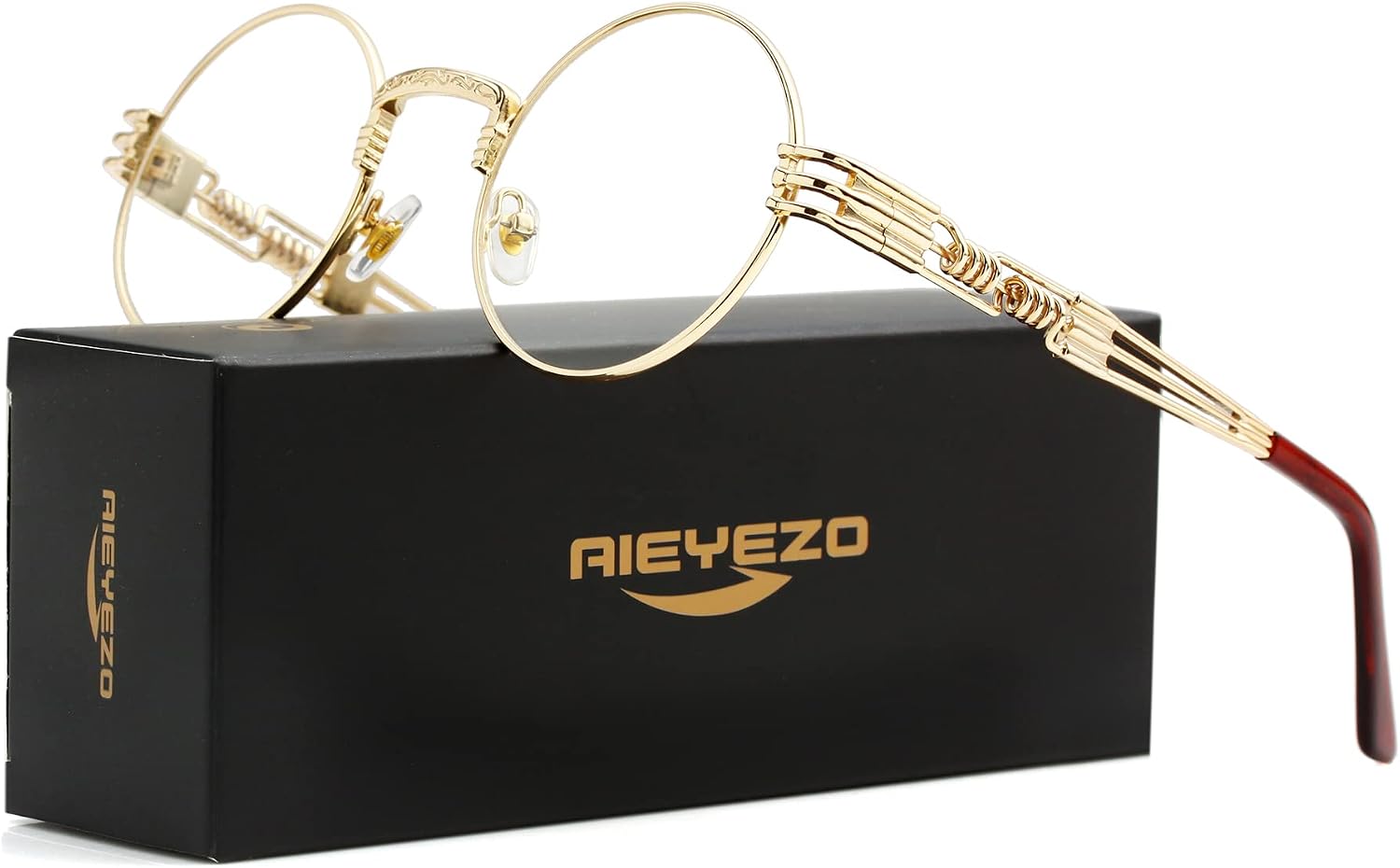LENTES DE SOL AIEYEZO STEAMPUNK REDONDOS UNISEX MARCO METÁLICO - 1