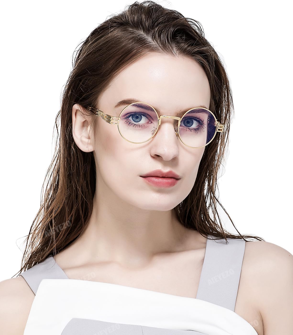 LENTES DE SOL AIEYEZO STEAMPUNK REDONDOS UNISEX MARCO METÁLICO - 3