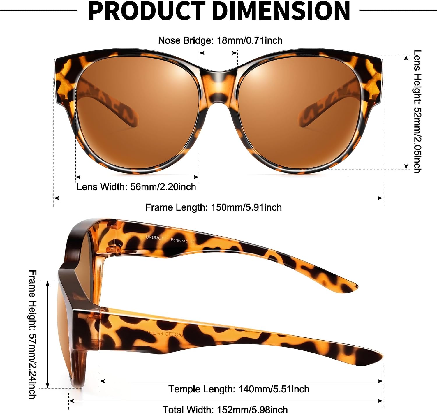 LENTES DE SOL NIGHT VISION URUMQI PARA MUJER PARA USAR SOBRE ANTEOJOS - 4