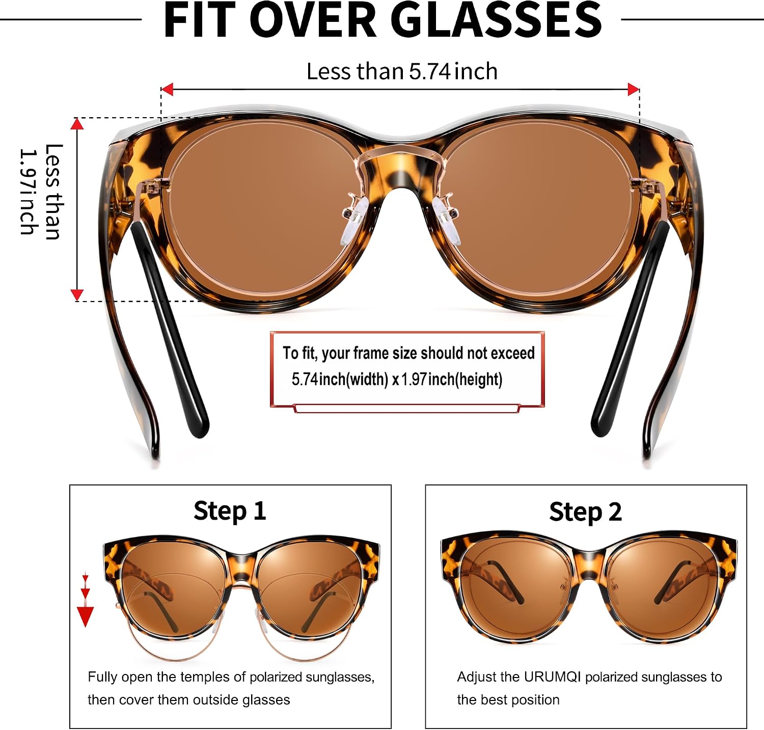 LENTES DE SOL NIGHT VISION URUMQI PARA MUJER PARA USAR SOBRE ANTEOJOS - 5