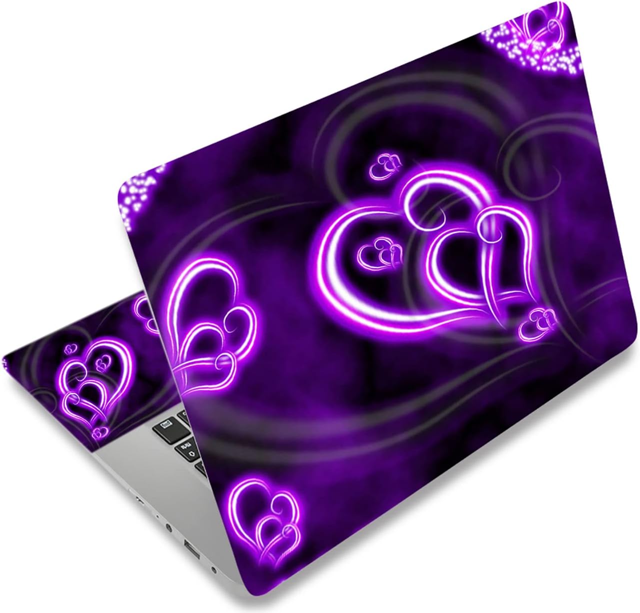 SKIN PROTECTOR PARA LAPTOP ICOLOR PURPLE HEARTS 11.6-15.6 PULGADAS - 1