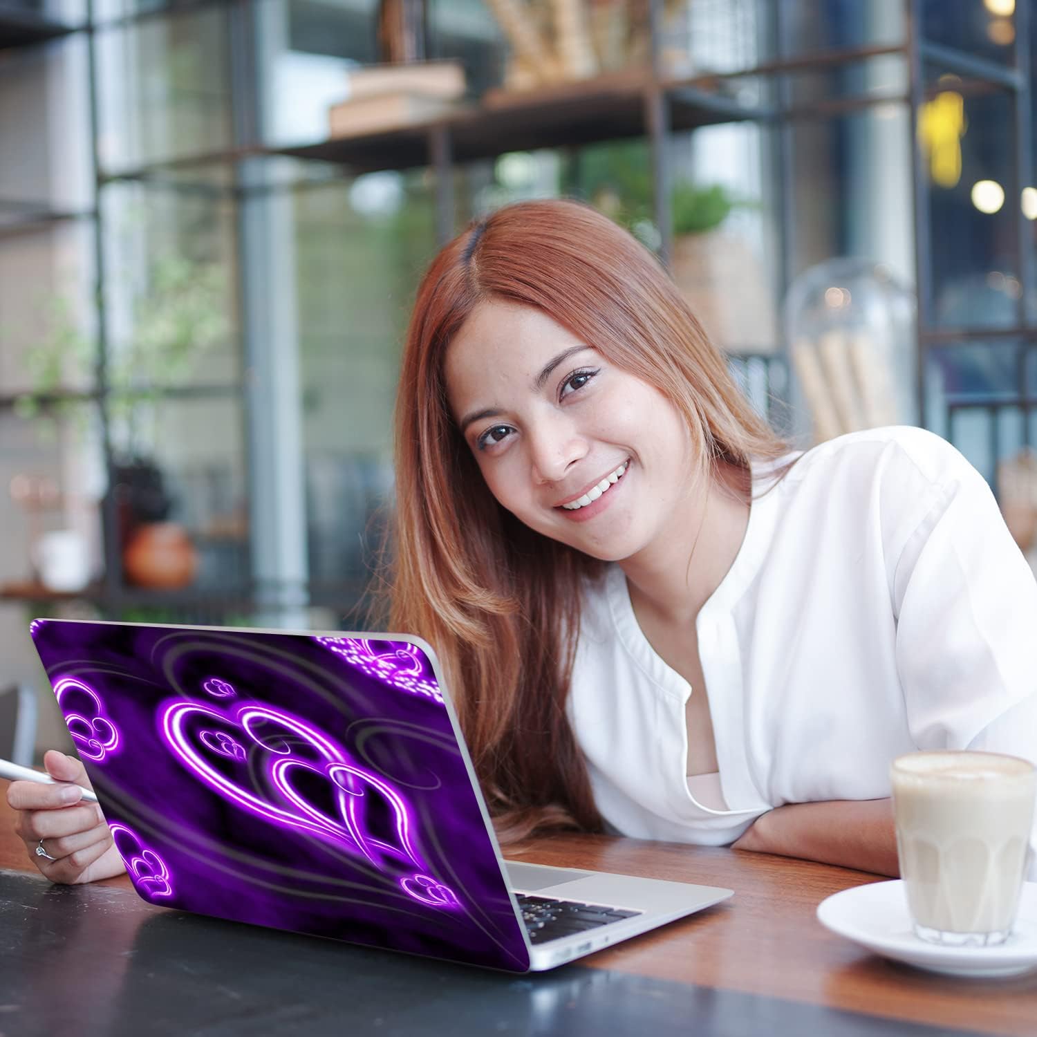 SKIN PROTECTOR PARA LAPTOP ICOLOR PURPLE HEARTS 11.6-15.6 PULGADAS - 2