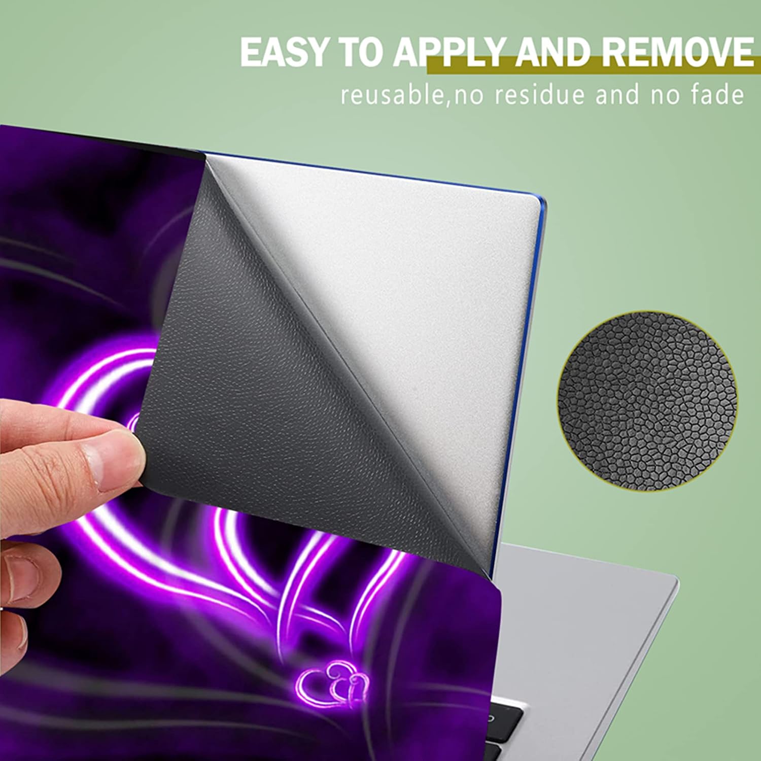 SKIN PROTECTOR PARA LAPTOP ICOLOR PURPLE HEARTS 11.6-15.6 PULGADAS - 4
