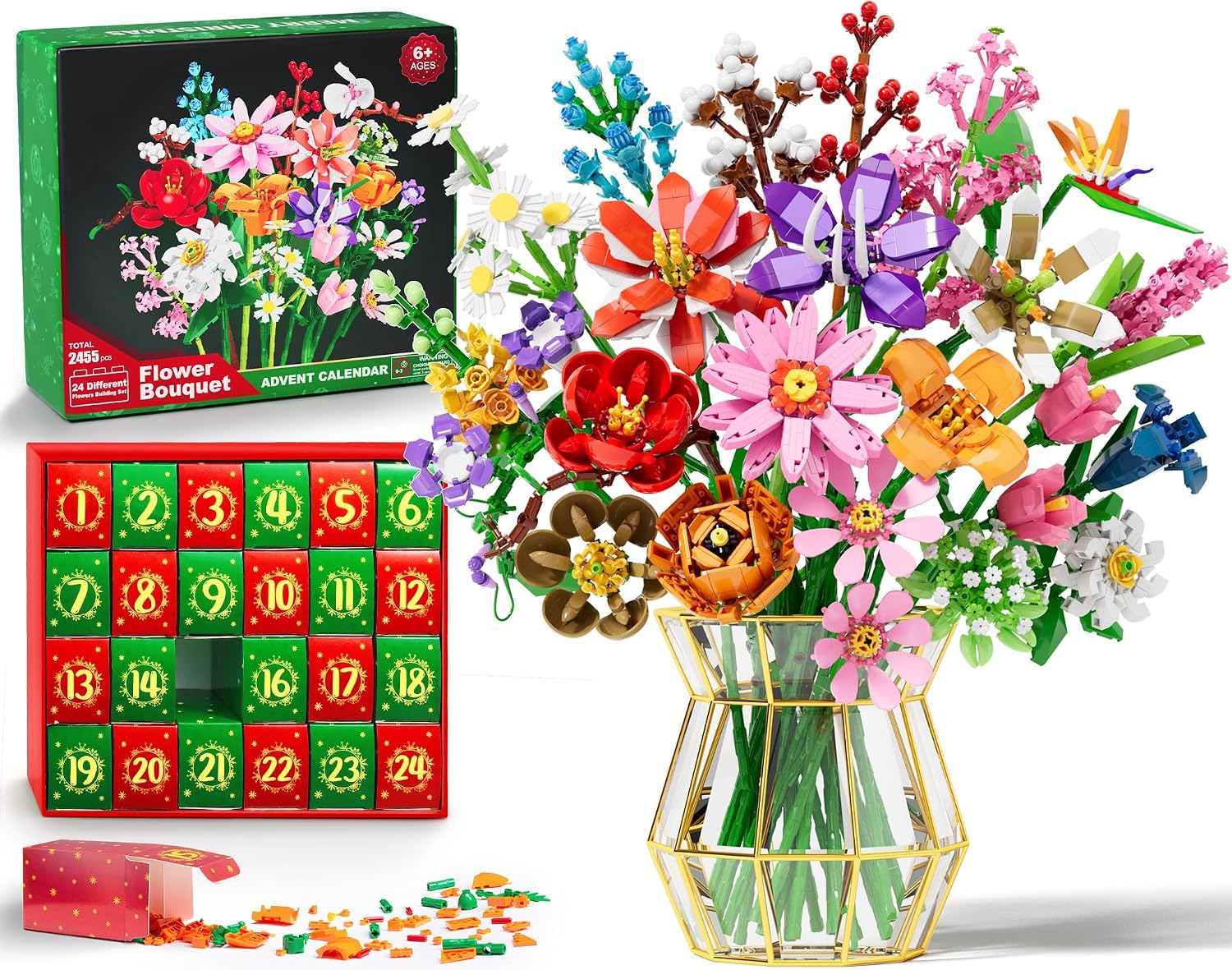 CALENDARIO DE ADVIENTO 2026 QINLINE CON SET DE CONSTRUCCIÓN DE RAMO DE FLORES - 1