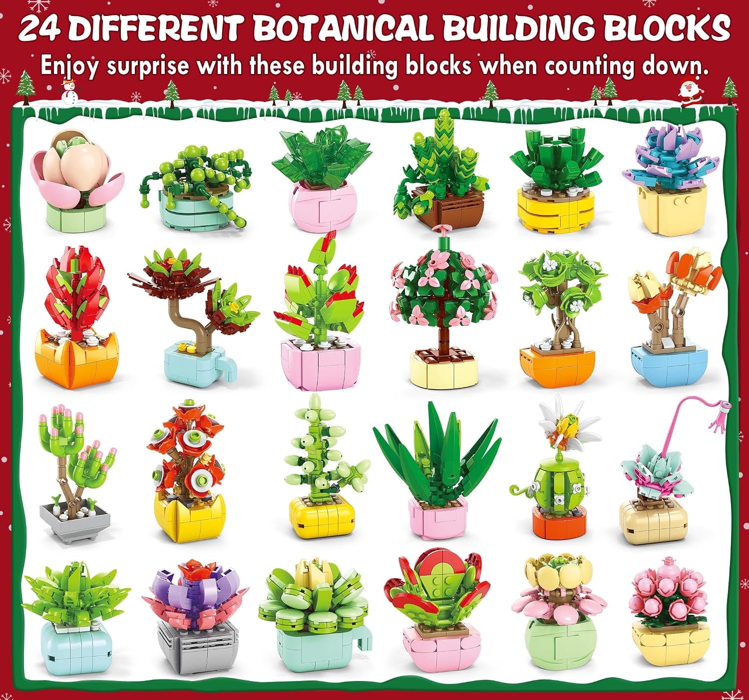 CALENDARIO DE ADVIENTO 2026 QINLINE CON SET DE CONSTRUCCIÓN DE FLORES SUCULENTAS - 3