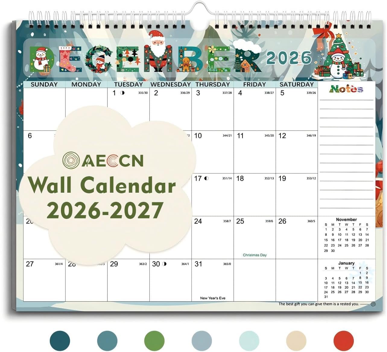 CALENDARIO DE PARED AECCN 2026-2027 18 MESES 36.5 X 29 CM - 1