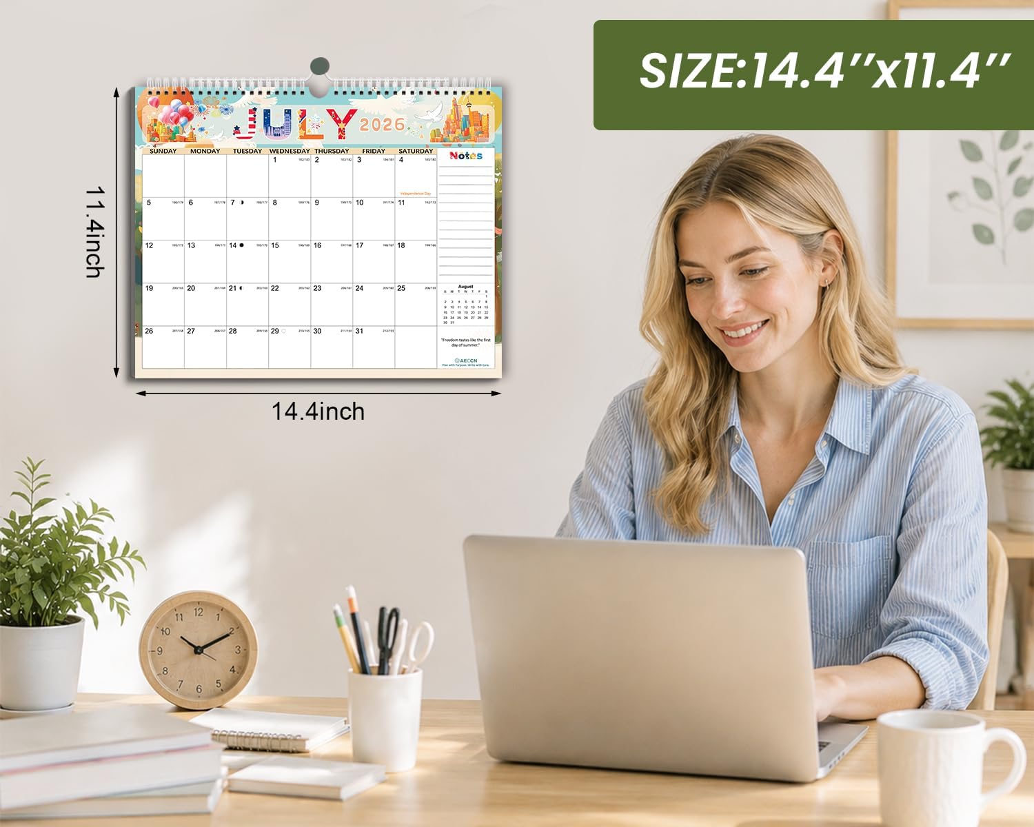 CALENDARIO DE PARED AECCN 2026-2027 18 MESES 36.5 X 29 CM - 2