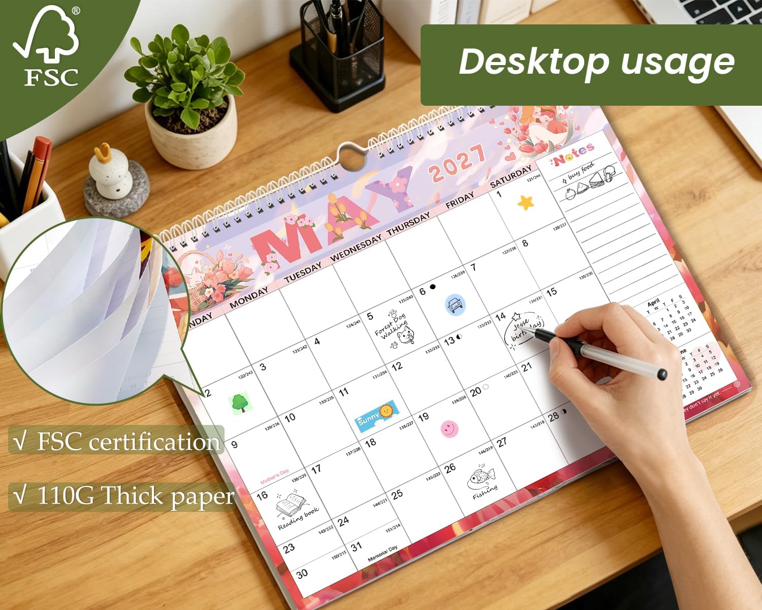 CALENDARIO DE PARED AECCN 2026-2027 18 MESES 36.5 X 29 CM - 5
