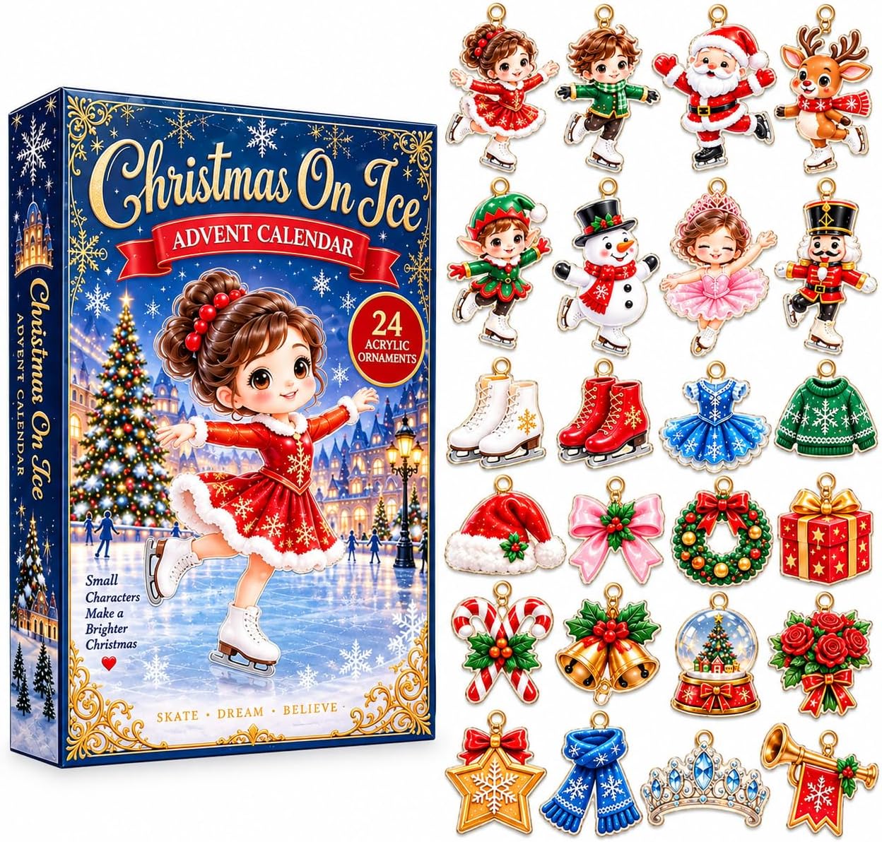 CALENDARIO DE ADVIENTO NAVIDAD 2026 V-DECORPARKS 24 MINI ADORNOS ACRÍLICOS - 1