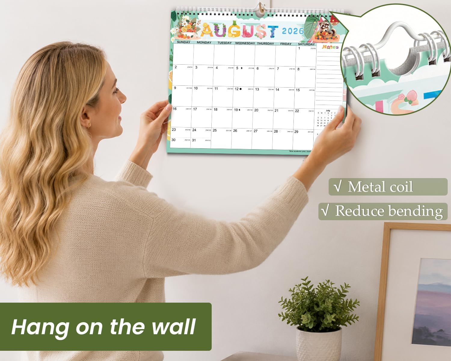 CALENDARIO DE PARED AECCN 2026-2027 18 MESES 36.5X29 CM 3 UNIDADES - 4