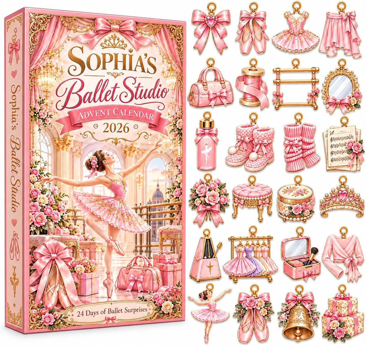 CALENDARIO DE ADVIENTO BALLET V-DECORPARKS 24 MINI ADORNOS NAVIDEÑOS - 1