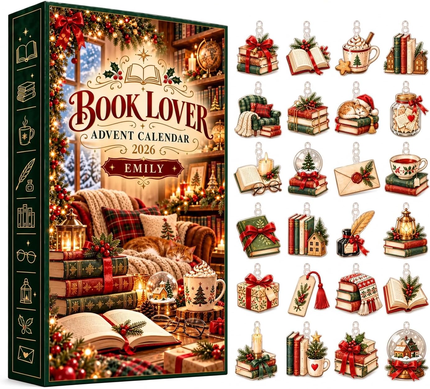 CALENDARIO DE ADVIENTO CON 24 MINI ADORNOS NAVIDEÑOS TEMÁTICOS DE LIBROS 2026 - 1
