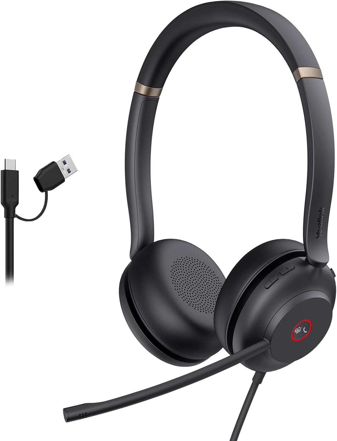 HEADSET USB YEALINK UH37 CON MICRÓFONO CON CANCELACIÓN DE RUIDO PARA PC - 1