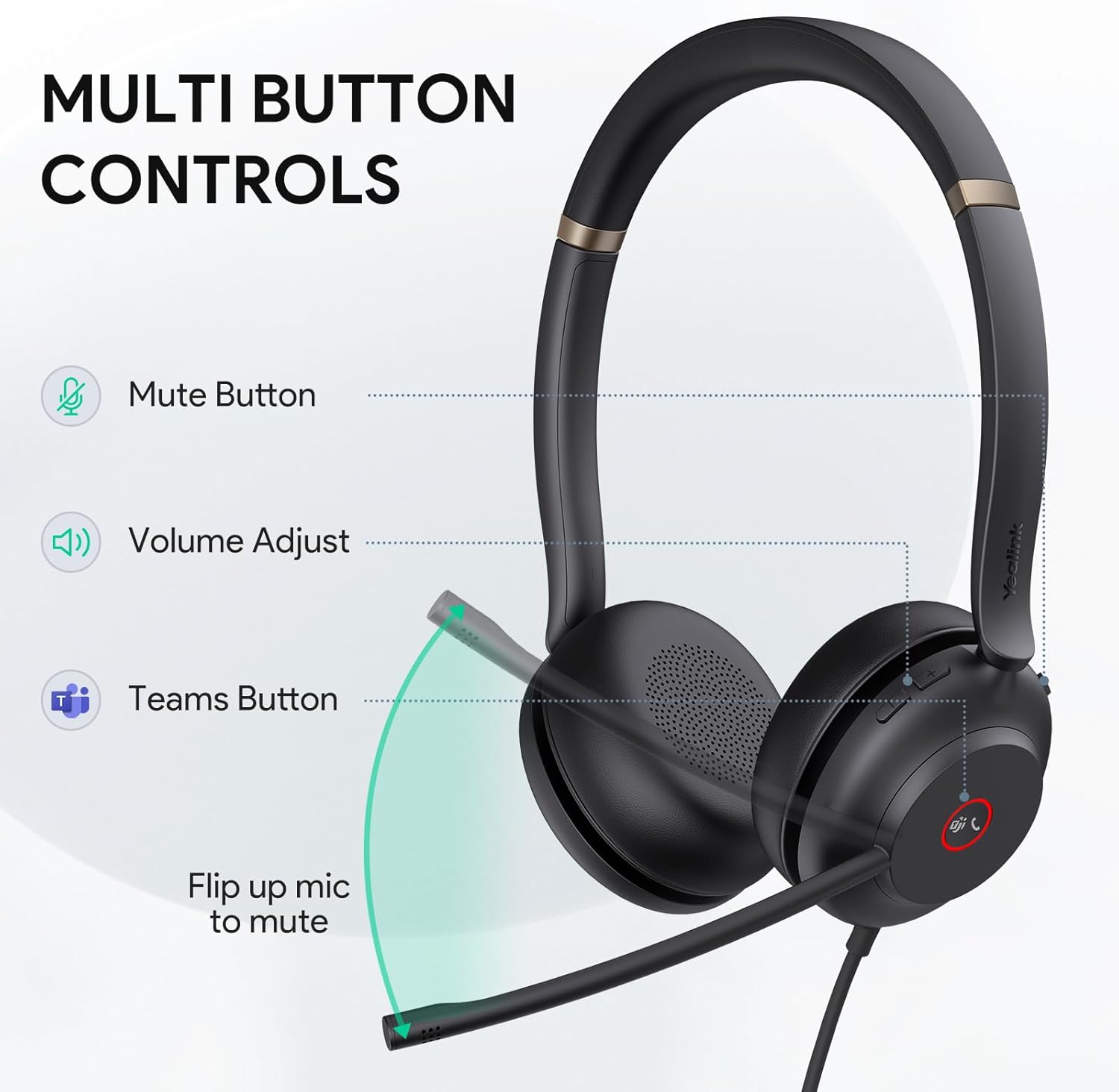 HEADSET USB YEALINK UH37 CON MICRÓFONO CON CANCELACIÓN DE RUIDO PARA PC - 2
